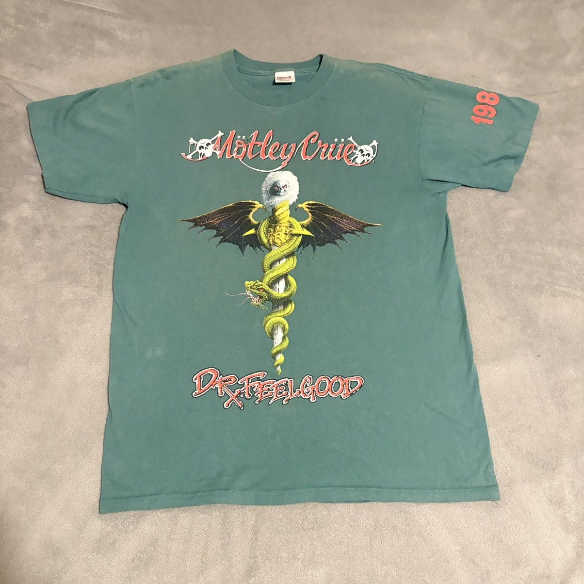 Anvil 1989 Mötley Crüe Dr. Feelgood Tour Tee Teal L/XL Size US L / EU 52-54 / 3 - 1 Thumbnail