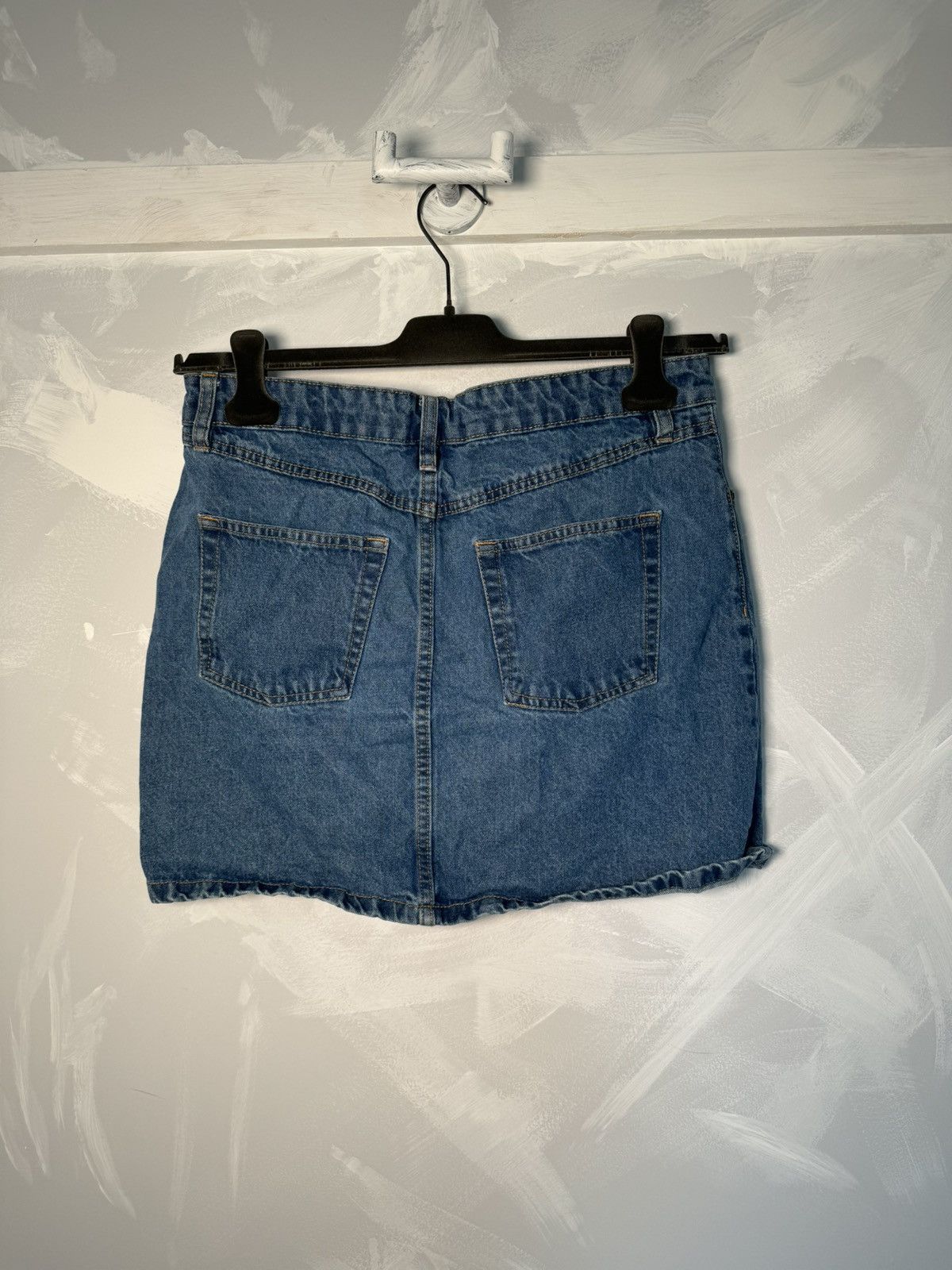 Japanese Brand Bluenotes Denim Dark Wash Jean Skirt Button Up Size 31" - 4 Thumbnail