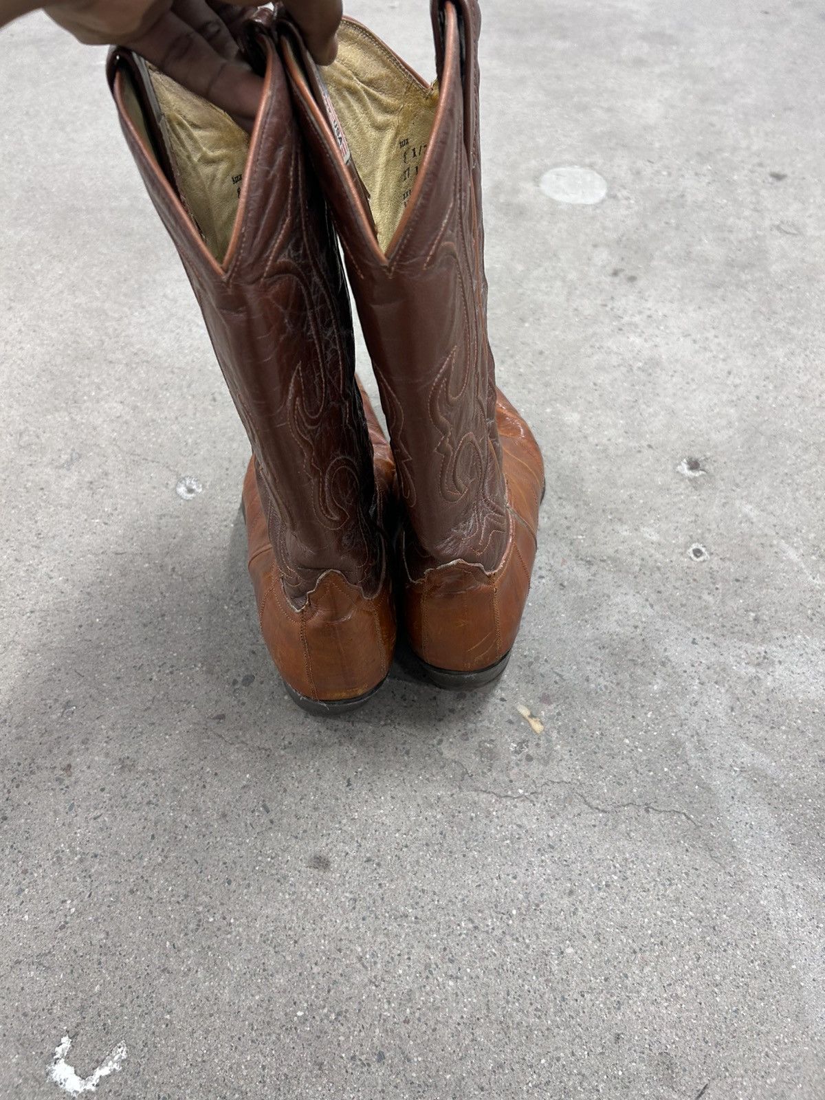 Vintage LOS ALTOS MEN COGNAC GENUINE LEATHER LEG WESTERN COWBOY BOOT Size US 8 / EU 41 - 5 Thumbnail