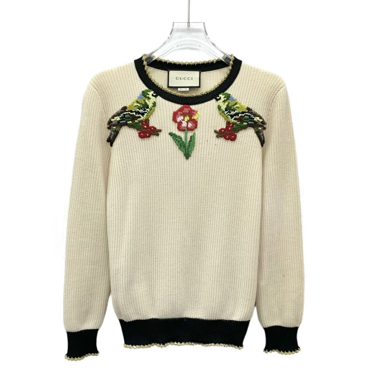 Gucci Gucci Beige Cashmere Long Sleeve Knitwear K26WX Size S / US 4 / IT 40 - 1 Thumbnail