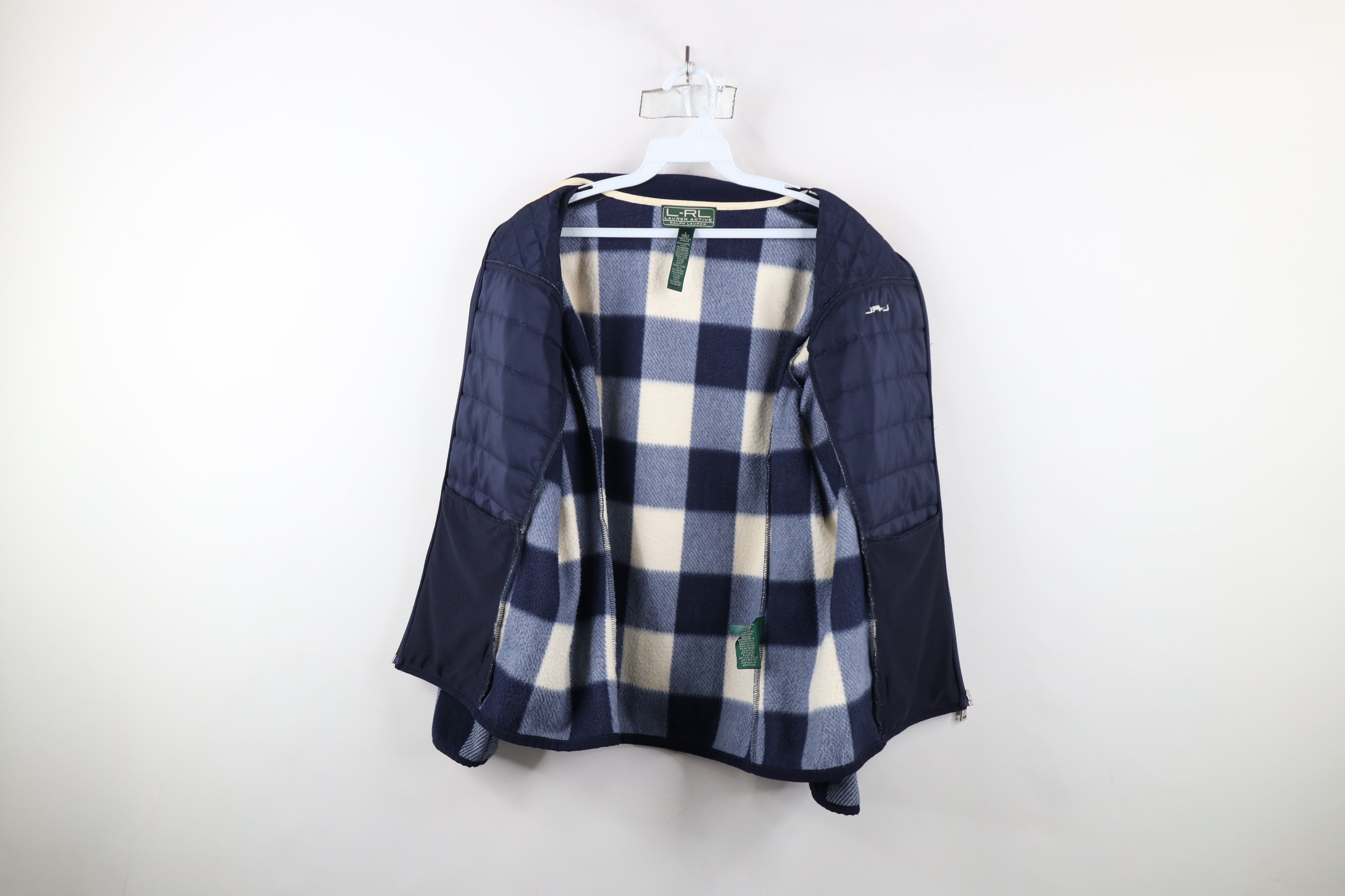 Ralph Lauren × Vintage Vintage 90s Ralph Lauren Quilted Fleece Full Zip Jacket Size L / US 10 / IT 46 - 10 Thumbnail