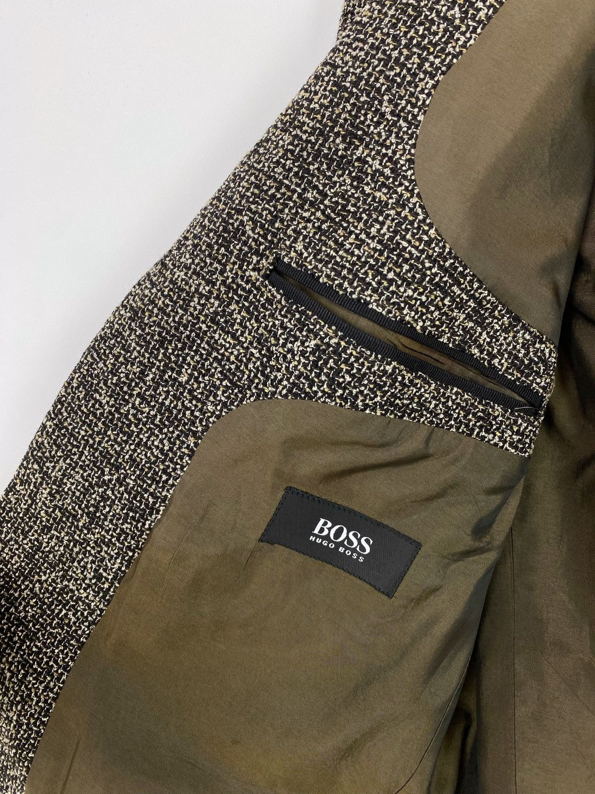 Hugo Boss Y2K Vintage Hugo Boss Wool Woven Textured Blazer Jacket Size US M / EU 48-50 / 2 - 9 Thumbnail