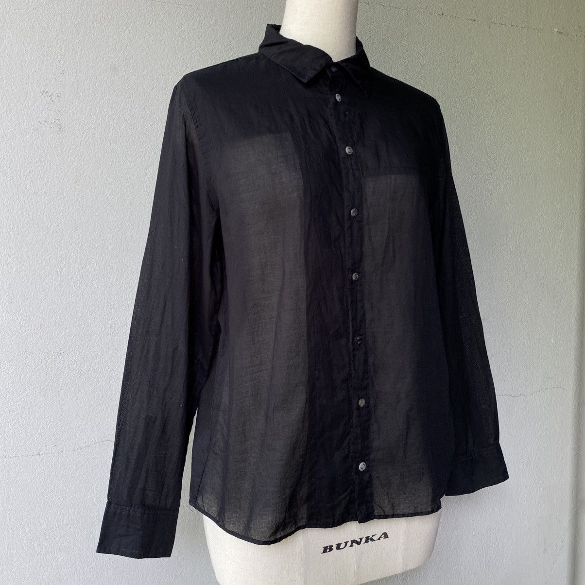 Issey Miyake × Japanese Brand Sunao kuwahara Sheer Black Long Sleeve Shirt Size M / US 6-8 / IT 42-44 - 10 Thumbnail