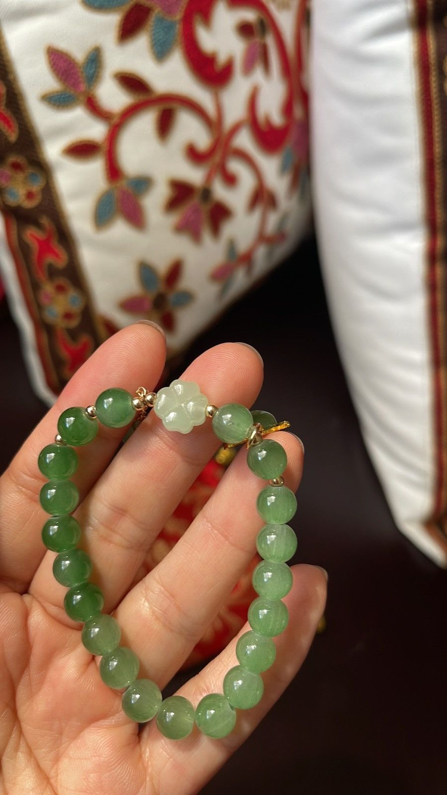 The Unbranded Brand Auth jade bean bracelets brand new with sillk pouch Size ONE SIZE - 4 Thumbnail