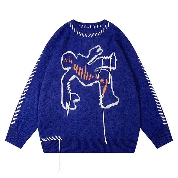 VIBE Knitted sweater with tassels and street style Y2k pullover Size US XL / EU 56 / 4 - 1 Thumbnail