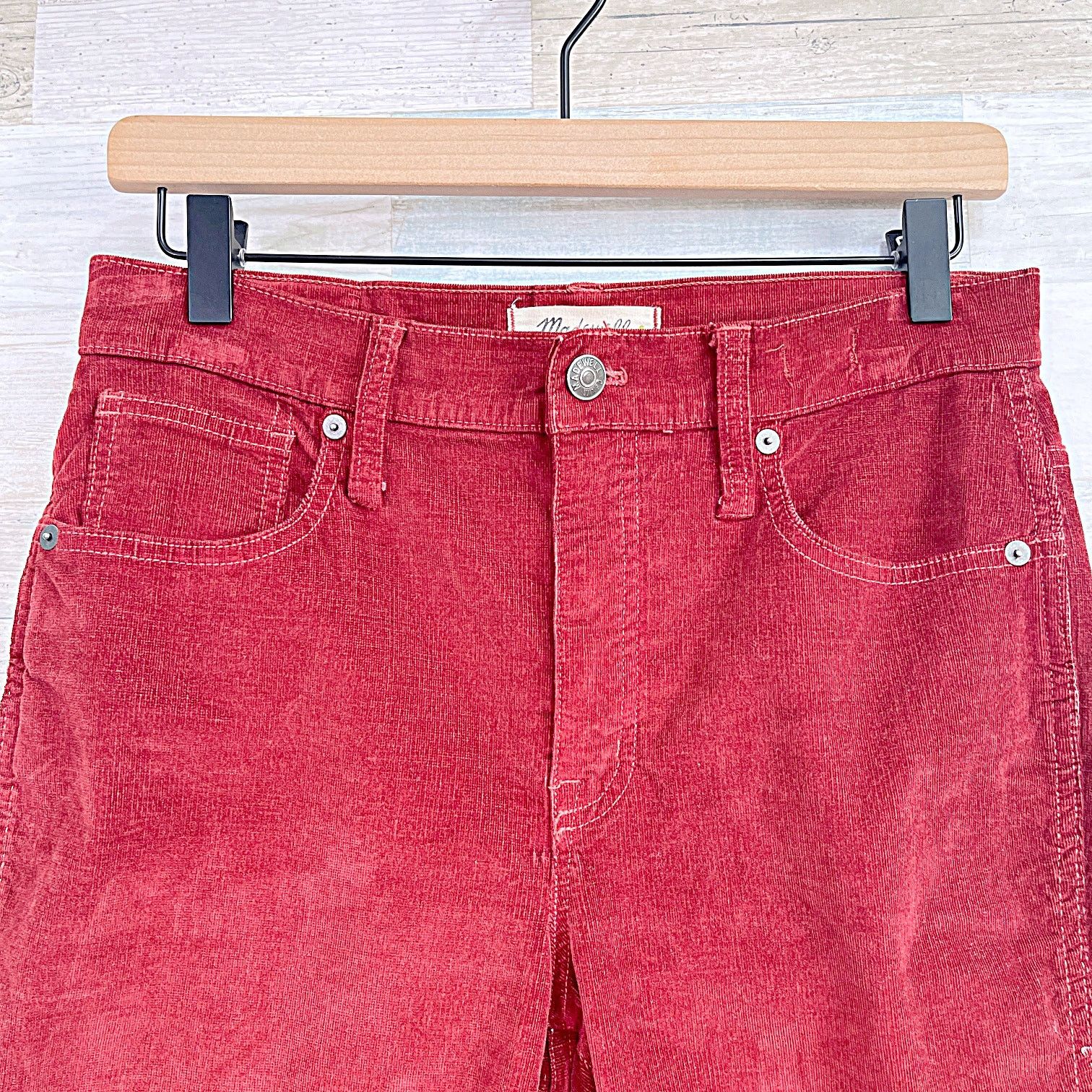 Madewell Madewell Corduroy 10" High Rise Skinny Jeans Red Womens 29P Size 28" / US 6 / IT 42 - 3 Thumbnail
