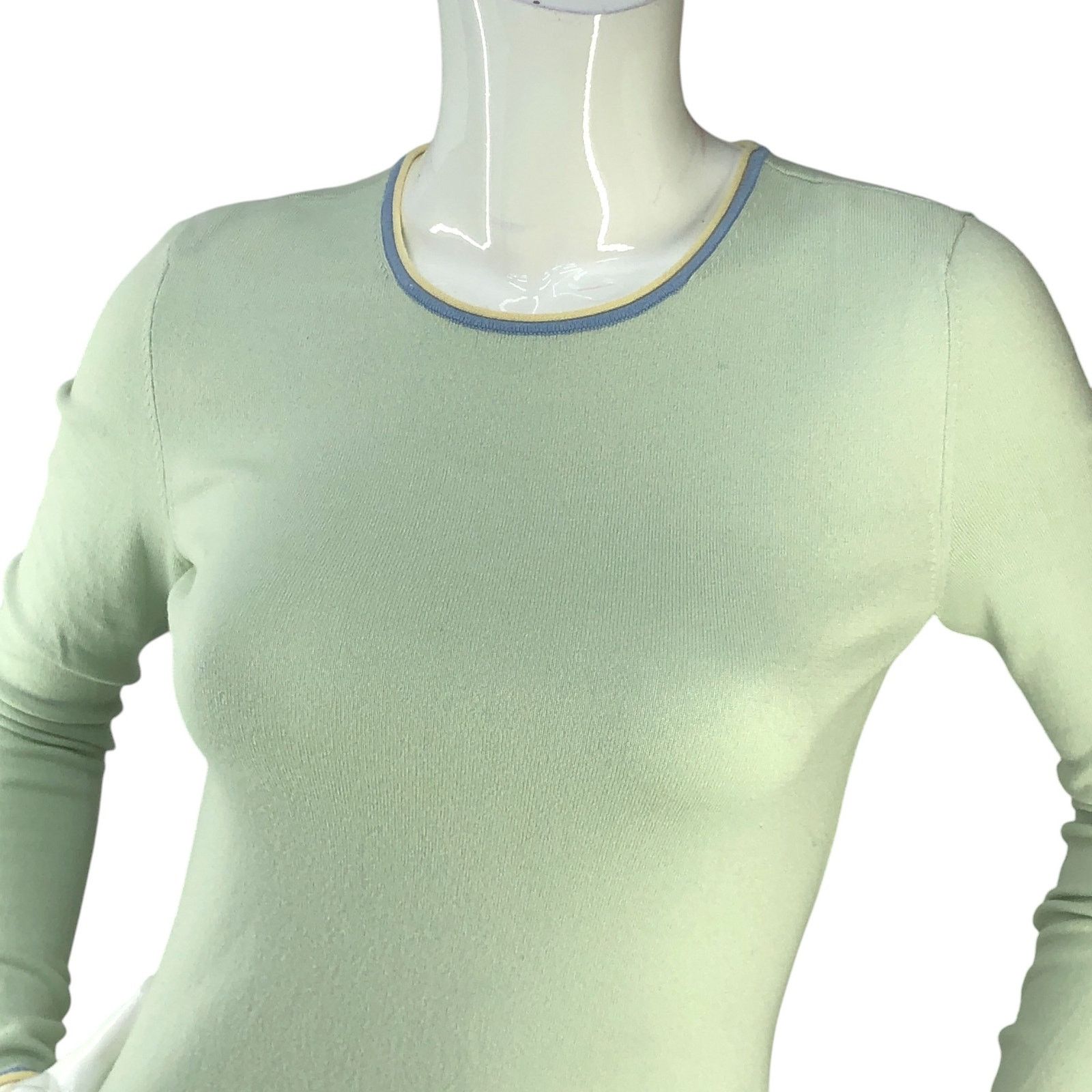 J.McLaughlin J McLaughlin Size XS Sweater Tight Knit Long Sleeve Green Size XS / US 0-2 / IT 36-38 - 2 Thumbnail