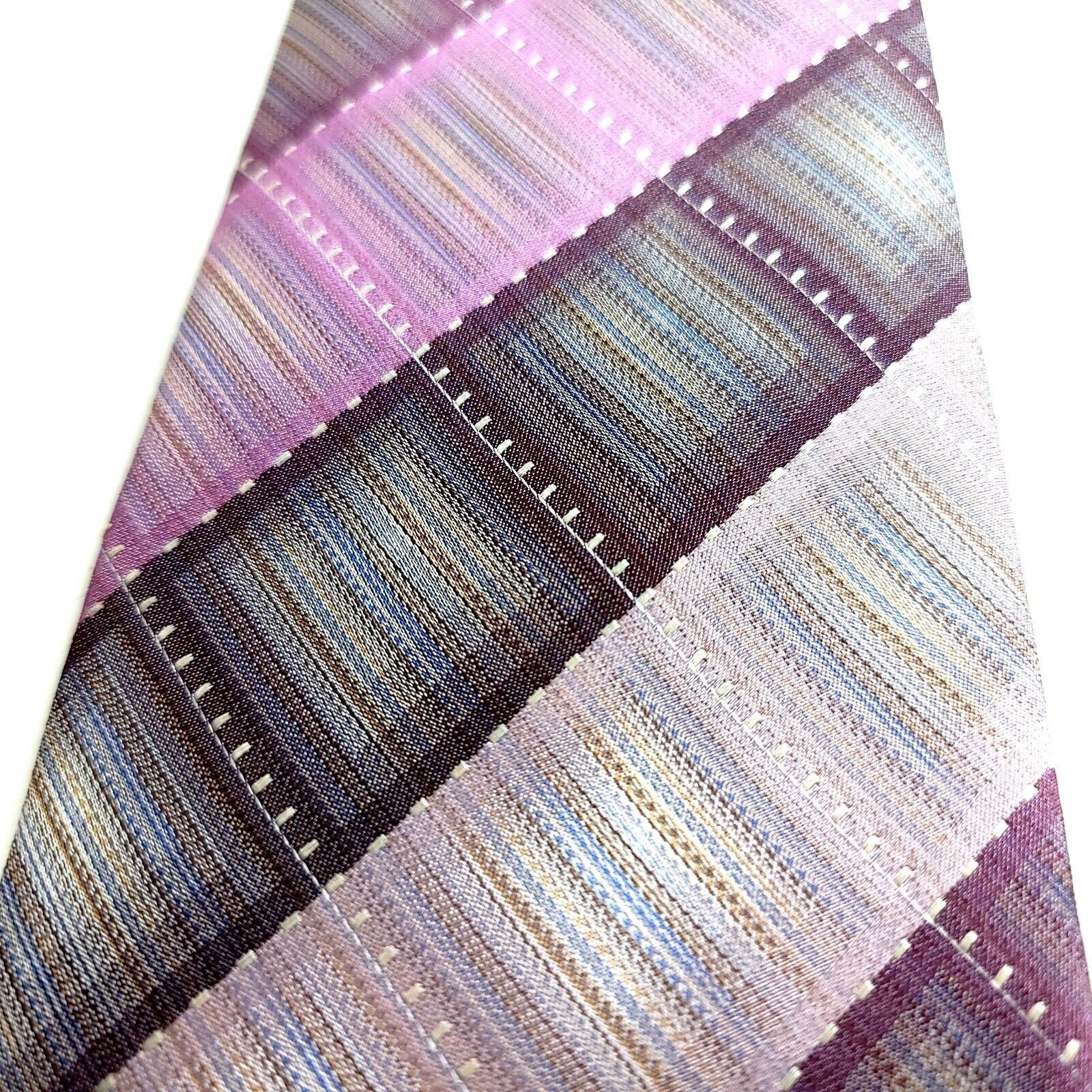 Van Heusen Van Heusen Purple Plaid Woven Silk Tie Size ONE SIZE - 2 Thumbnail
