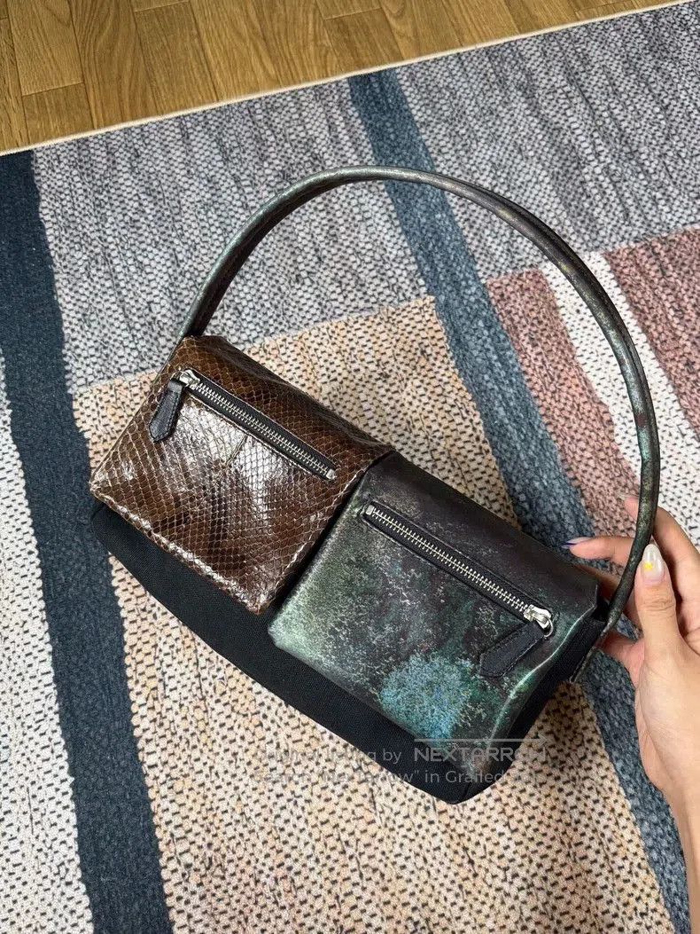 Jean Paul Gaultier Snakeskin Leather Handbag.