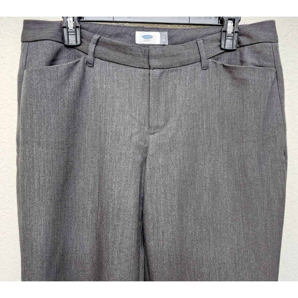 Old Navy Old Navy Gray Black Charcoal Flat Front Dress Pants 10R Size 32" / US 10 / IT 46 - 2 Thumbnail