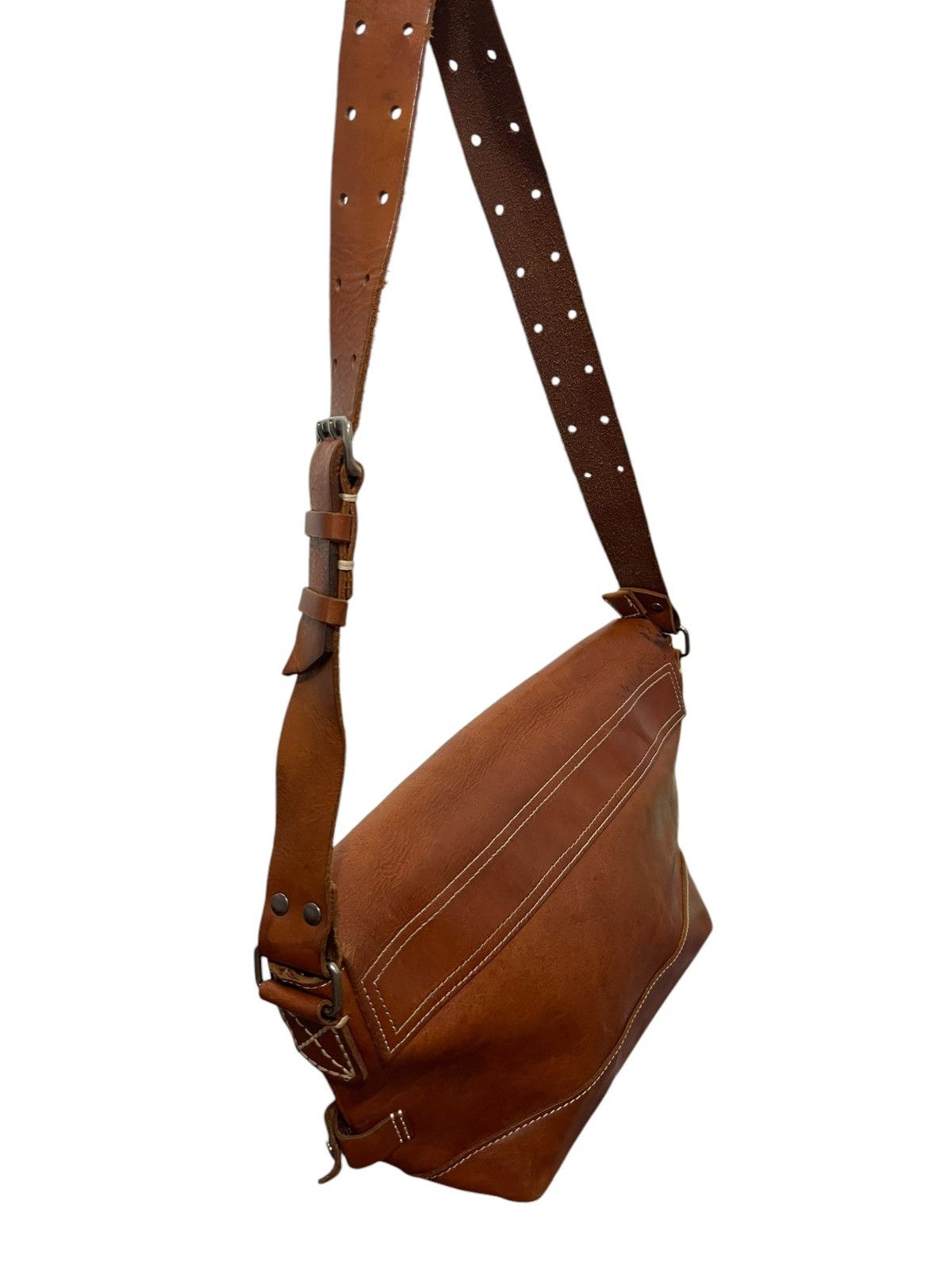 Japanese Brand Full Leather Patina Beach Sound Cross Body Bag 4🟩 Size ONE SIZE - 4 Thumbnail