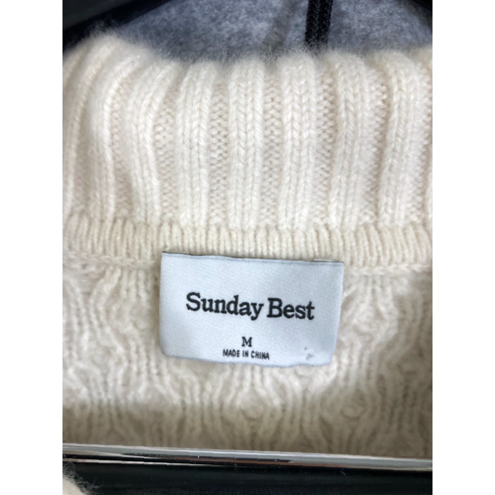 Vintage Sunday Best Crop Sweater Womens M Ivory Wool Blend Full Zip Raglan Sleeve Knit Long Sleeve Knit Size M / US 6-8 / IT 42-44 - 6 Thumbnail