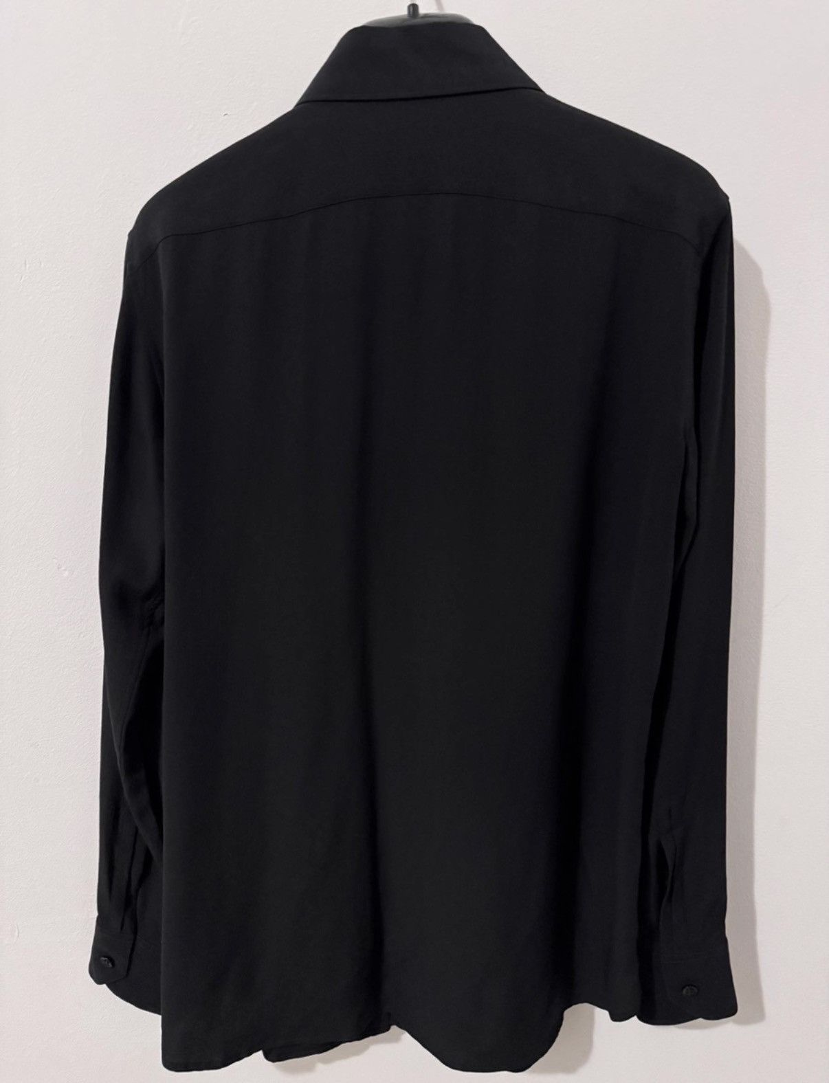 Saint Laurent Paris Saint Laurent (SLP) 18FW Matte Silk Satin Basic Black Shirt Size US XS / EU 42 / 0 - 2 Thumbnail