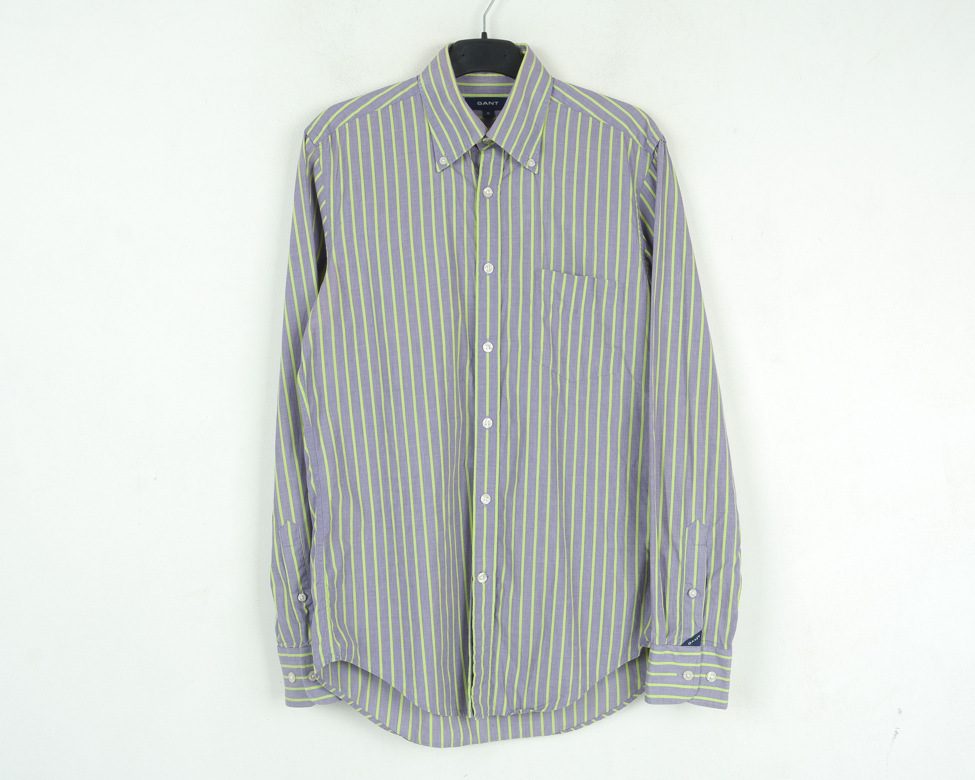 Gant Regent Men S Casual Shirt Formal Long Sleeved Striped Purple Size US S / EU 44-46 / 1 - 1 Thumbnail