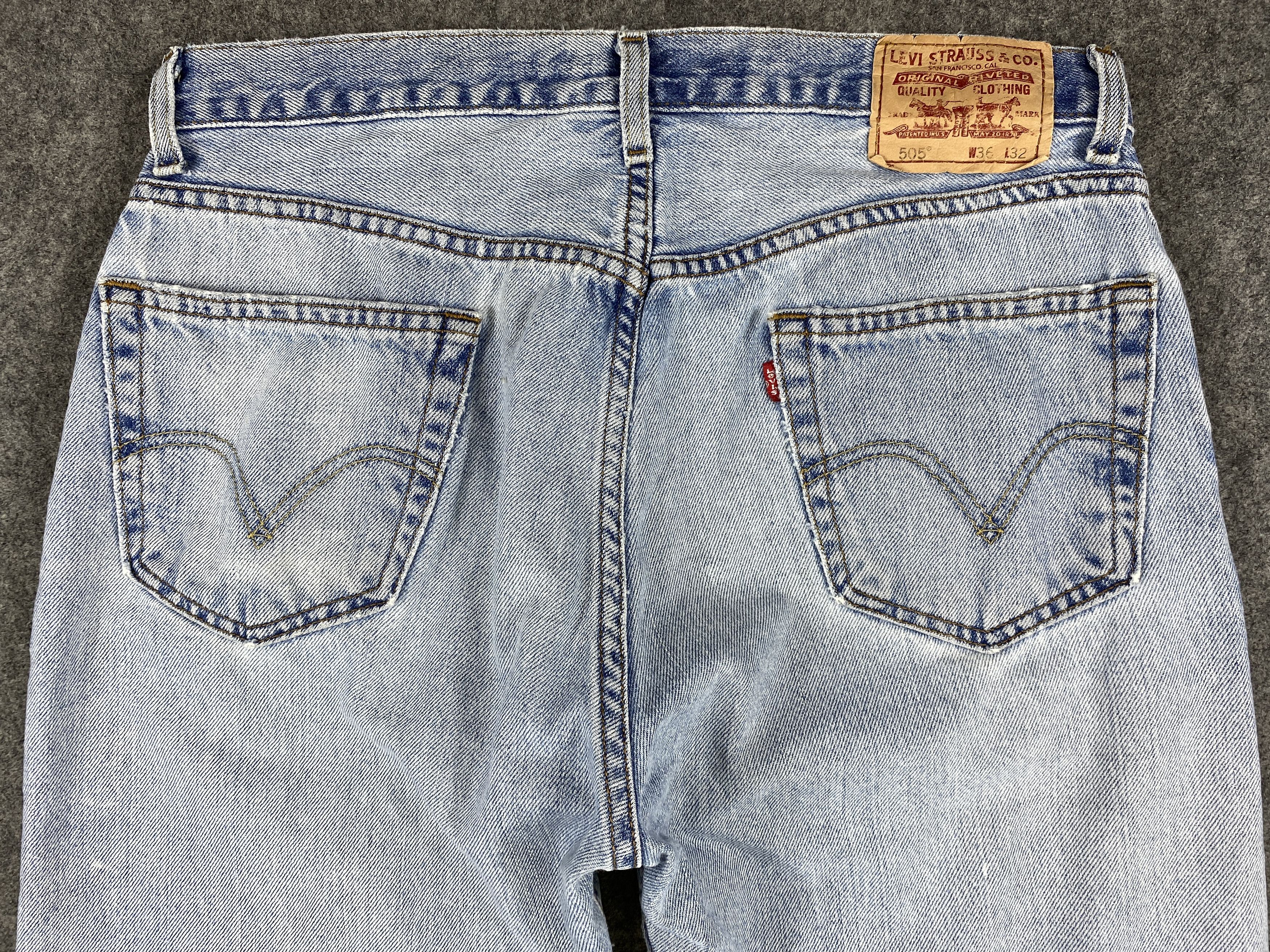 Levi's Light Blue Wash Vintage Levi's 505 35x31.5 Denim -JN1277 Size US 35 - 4 Thumbnail