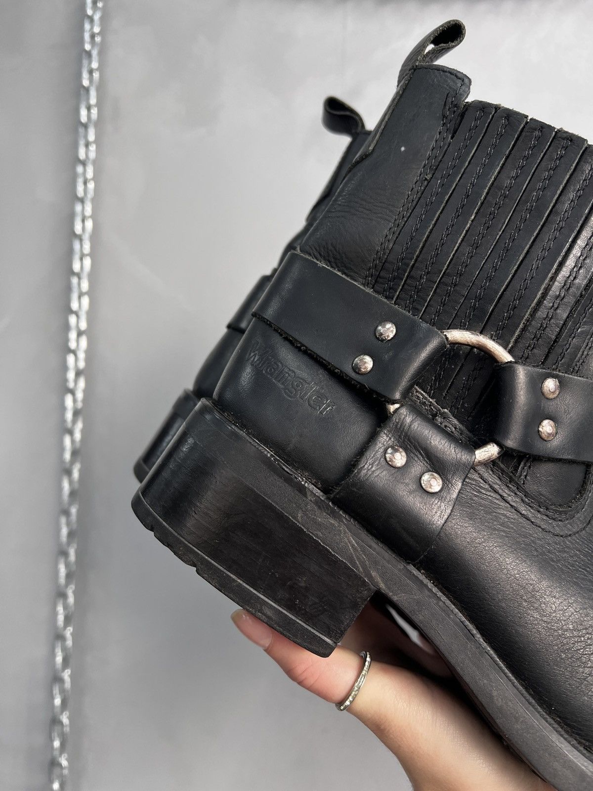Wrangler Wrangler Black Leather Boots moto hype avant garde Size US 10 / EU 43 - 2 Thumbnail