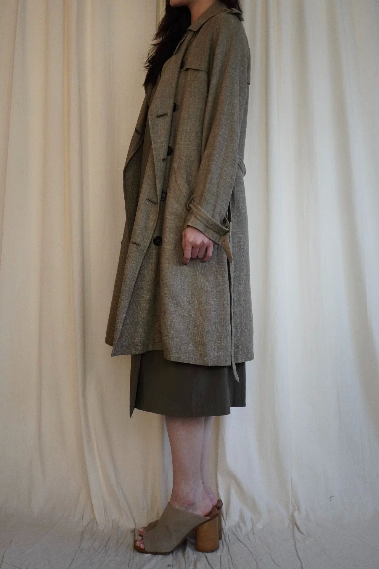A.P.C. A.P.C. 1990s Silk Linen Trench Coat M Size M / US 6-8 / IT 42-44 - 5 Thumbnail