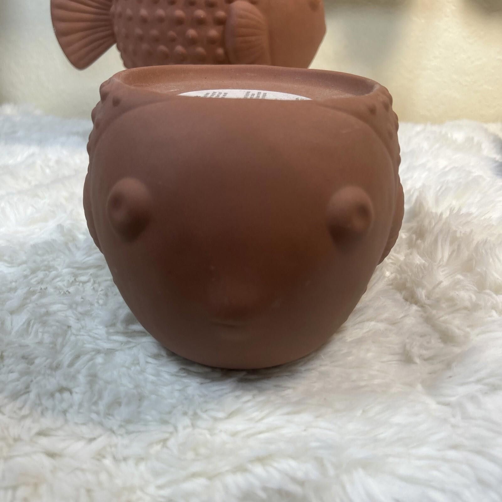 Designer Bath & Body Works Terra Cotta PUFFER FISH 3-Wick Holders (2) Size ONE SIZE - 4 Thumbnail