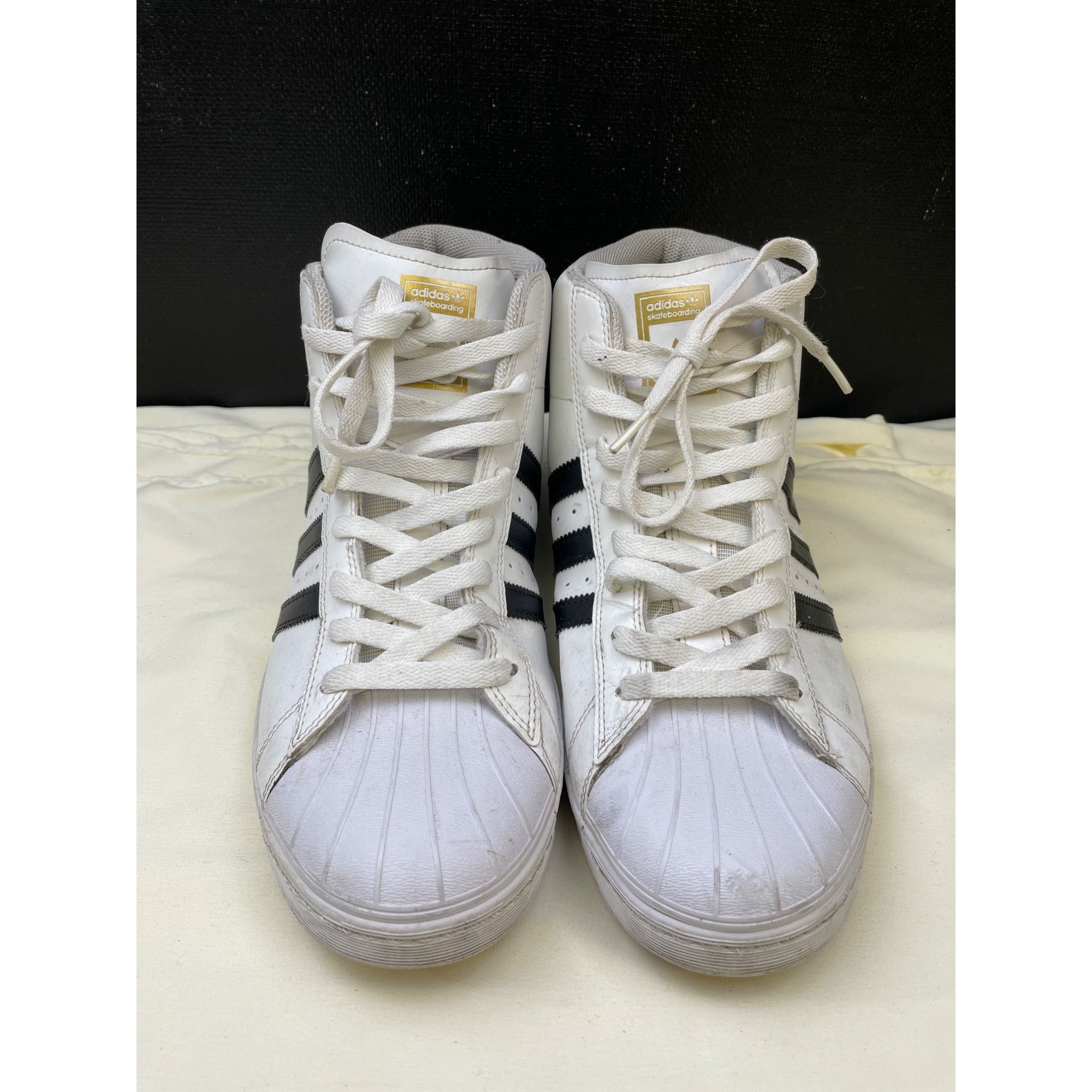 Adidas Adidas Mens White Black Pro High Top Sneakers Shoes Size 12 Size US 12 / EU 45 - 3 Thumbnail