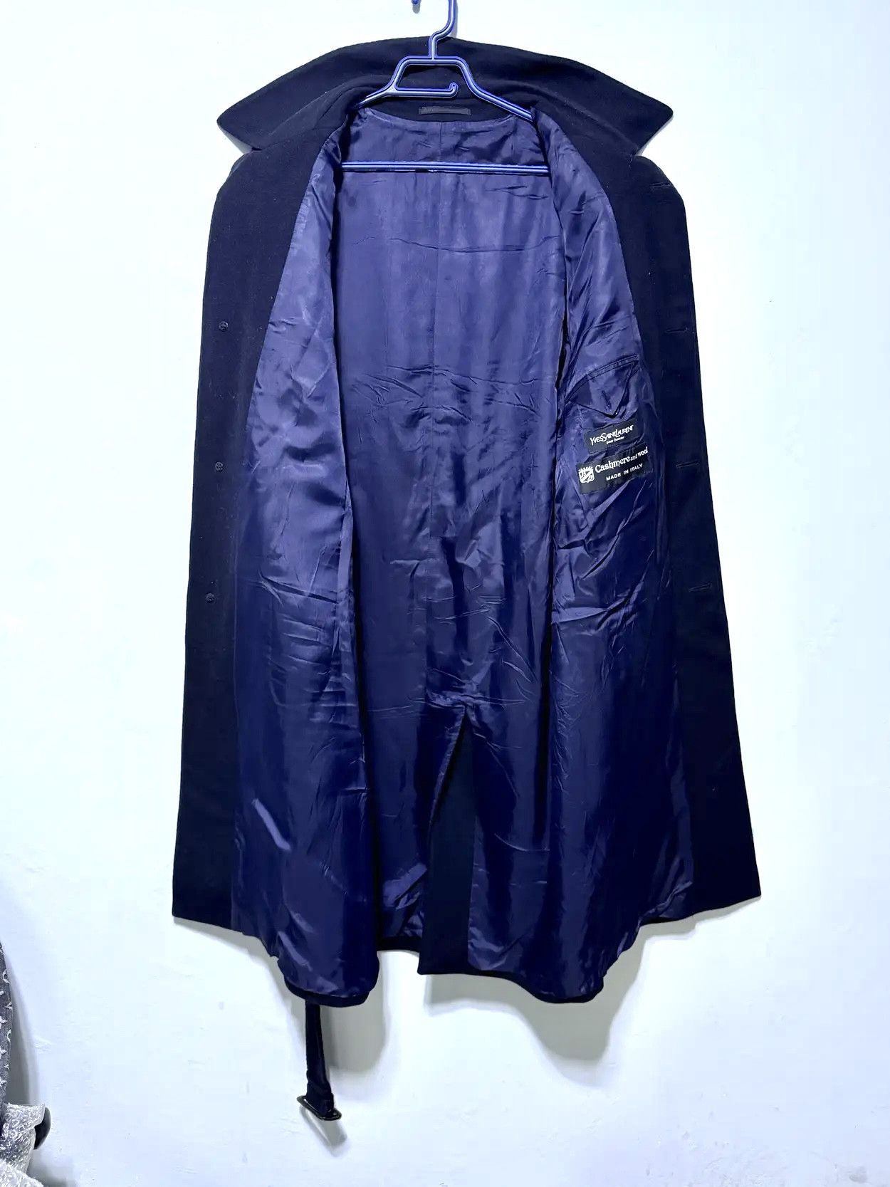 Yves Saint Laurent Yves saint laurent single breasted and belted coat cashmere Size US L / EU 52-54 / 3 - 9 Thumbnail