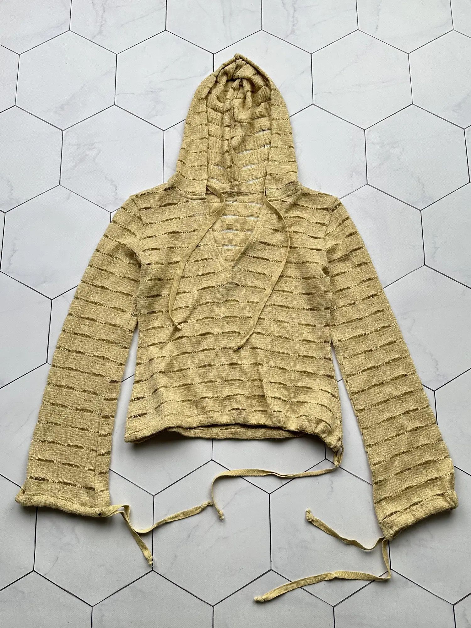 Vintage Vintage Mesh Bondage Hoodie (B428)E2 Size S / US 4 / IT 40 - 1 Thumbnail