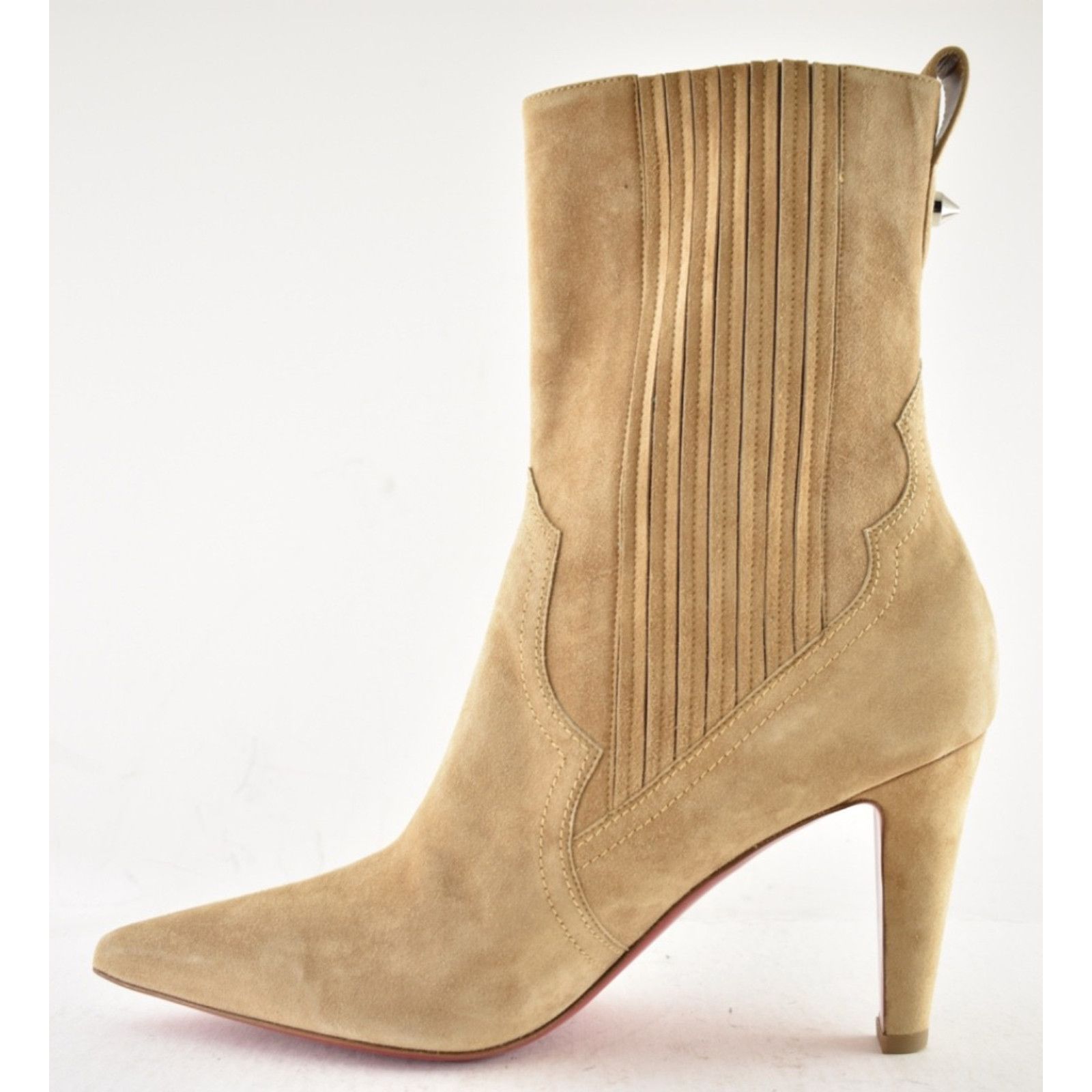 Christian Louboutin Christian Louboutin Santigag 85 Beige Suede Ankle Boot 39.5 Size US 9.5 / IT 39.5 - 11 Thumbnail