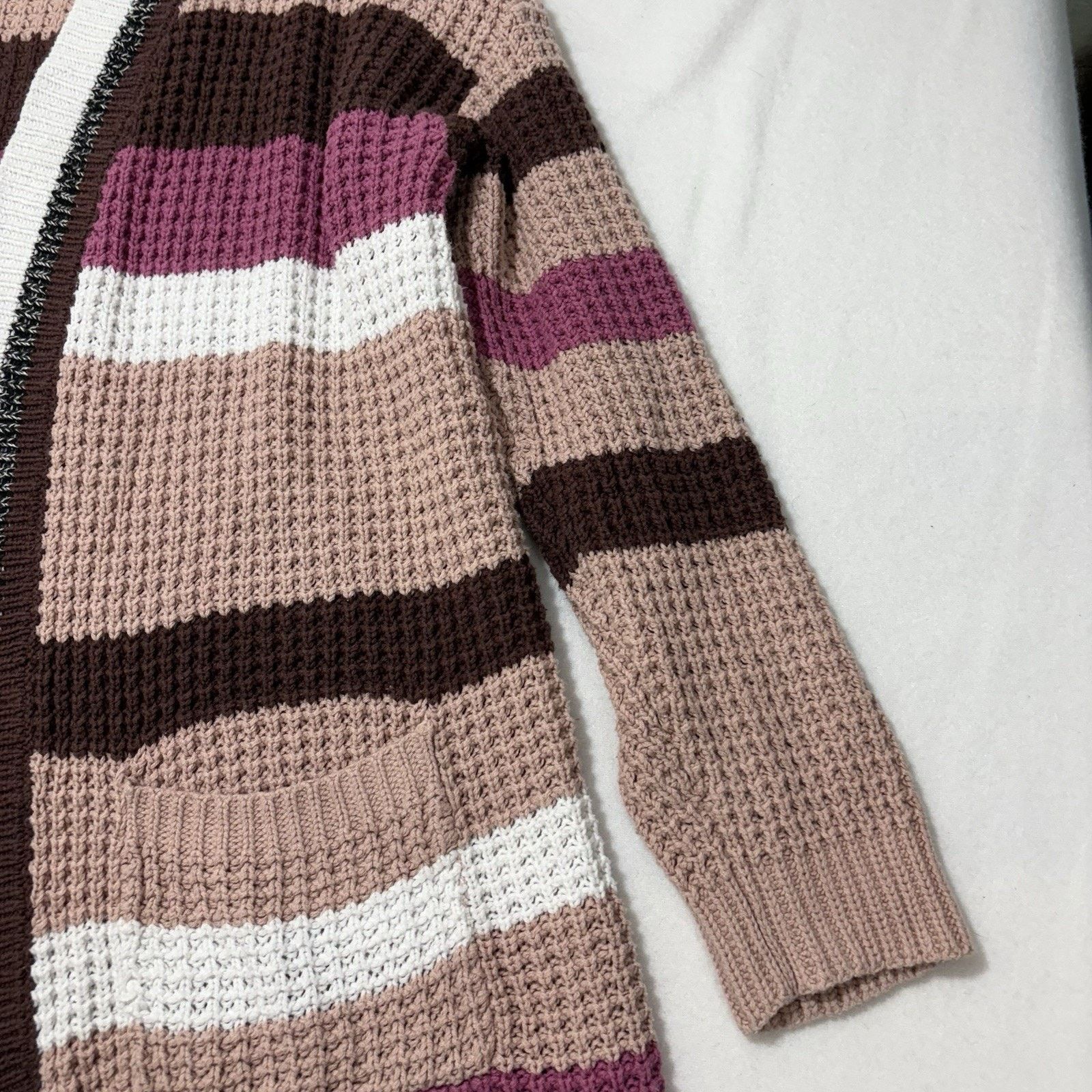 Other Torrid 1X Boyfriend Cardigan Open Front Sweater Pink Striped Size XL / US 12-14 / IT 48-50 - 5 Thumbnail