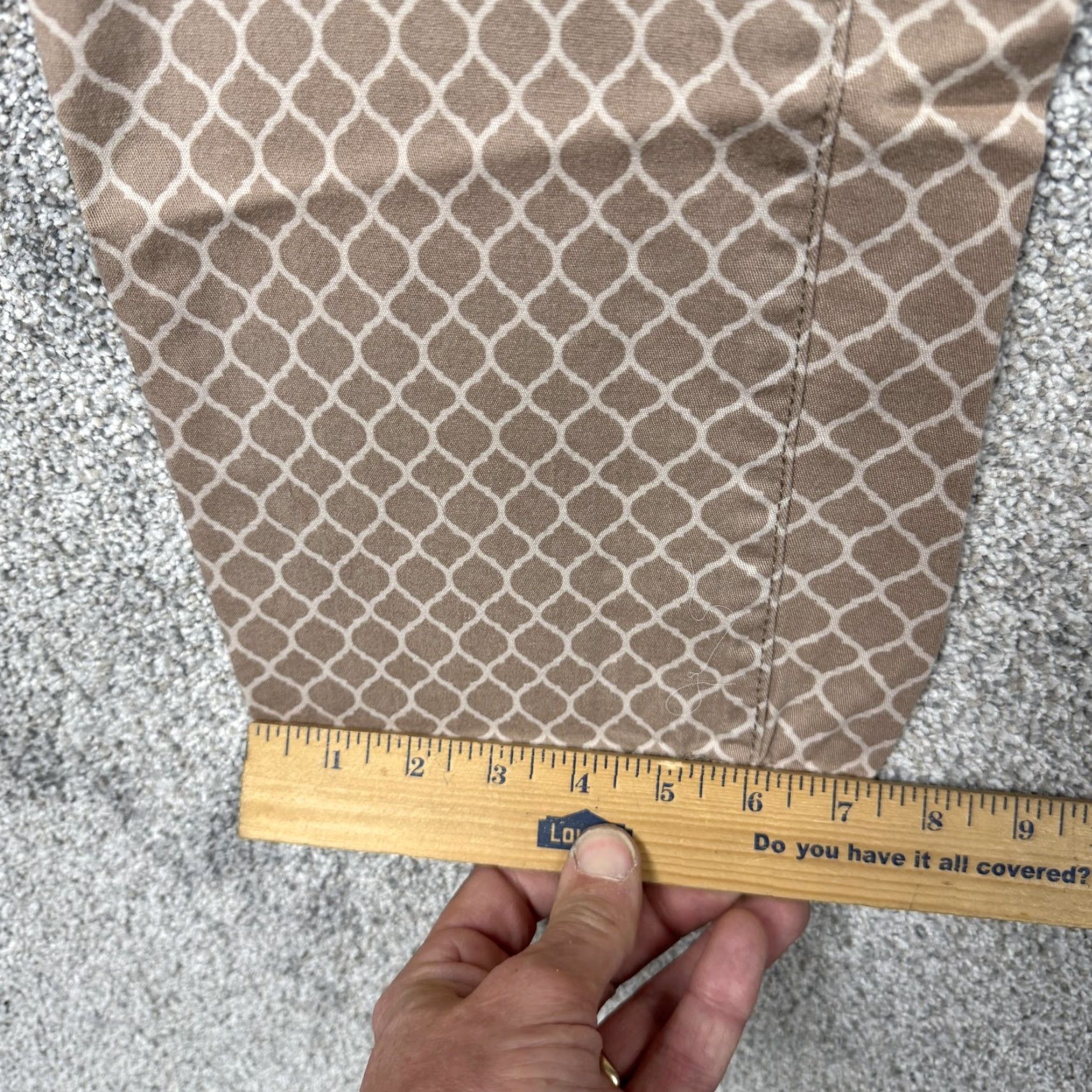 Charter Club Charter Club Lexington Straight Jeans Women 12 Tan Geometric Trellis Mod Coastal Size 34" / US 12 / IT 48 - 3 Thumbnail