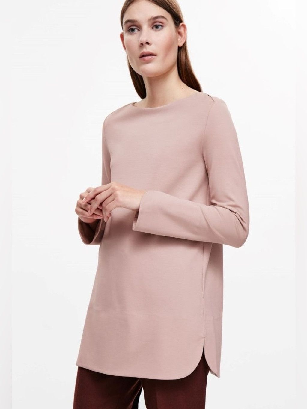 Cos COS blush pink boatneck structured oversized tunic shift dre Size XS / US 0-2 / IT 36-38 - 1 Thumbnail