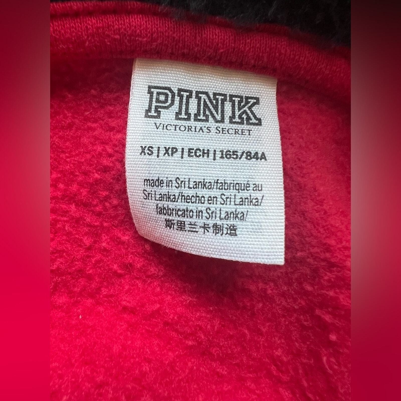 Victoria's Secret PINK- Women’s Victoria Secret Red Fur Hoodie Size XS / US 0-2 / IT 36-38 - 6 Thumbnail
