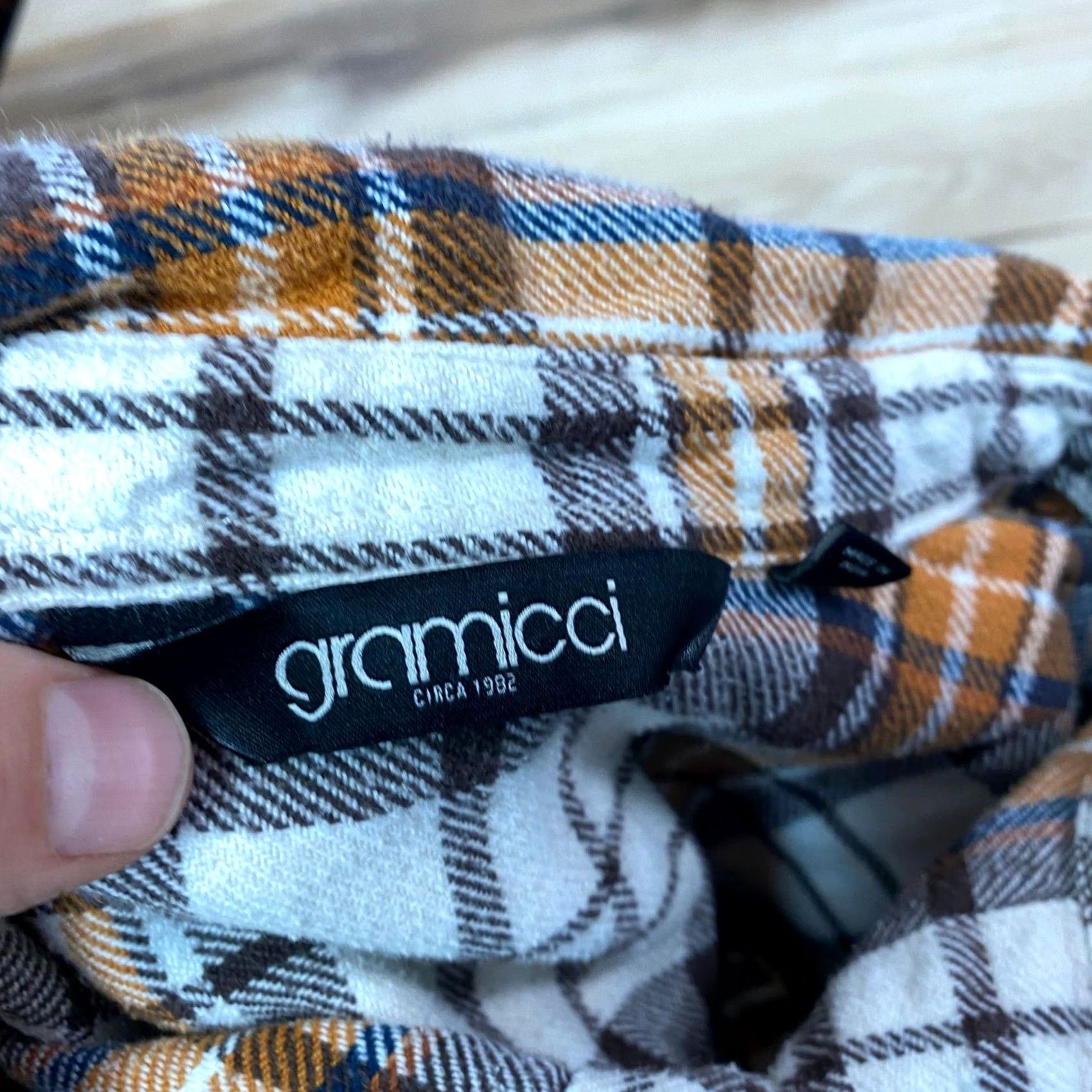Gramicci Gramicci Flannel Shirt Mens M Plaid Button-Down Brown Orange Gorpcore Casual Size US M / EU 48-50 / 2 - 3 Thumbnail