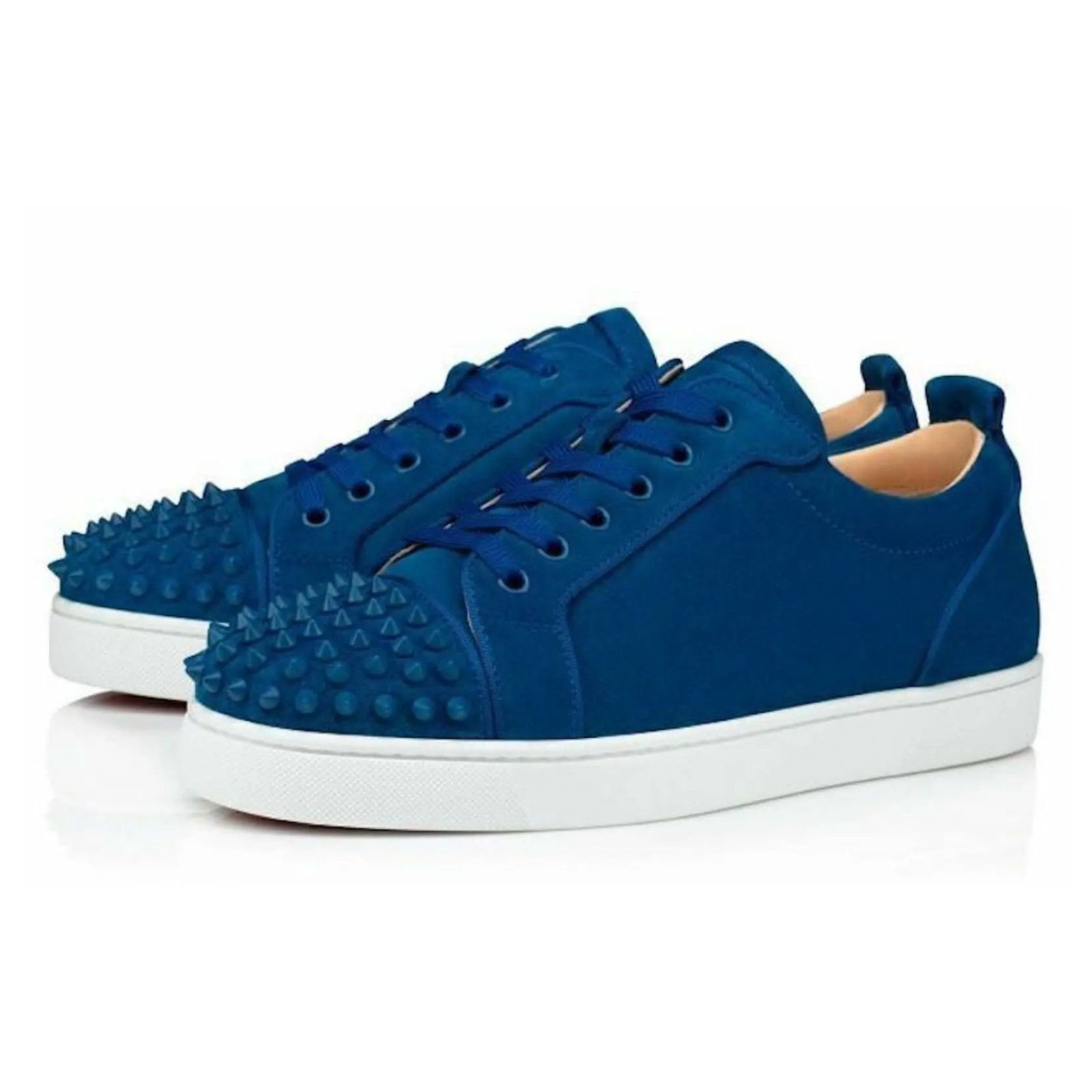 Christian Louboutin Christian Louboutin Louis Junior Spike Orlato Flat Blue Size US 12 / EU 45 - 1 Thumbnail