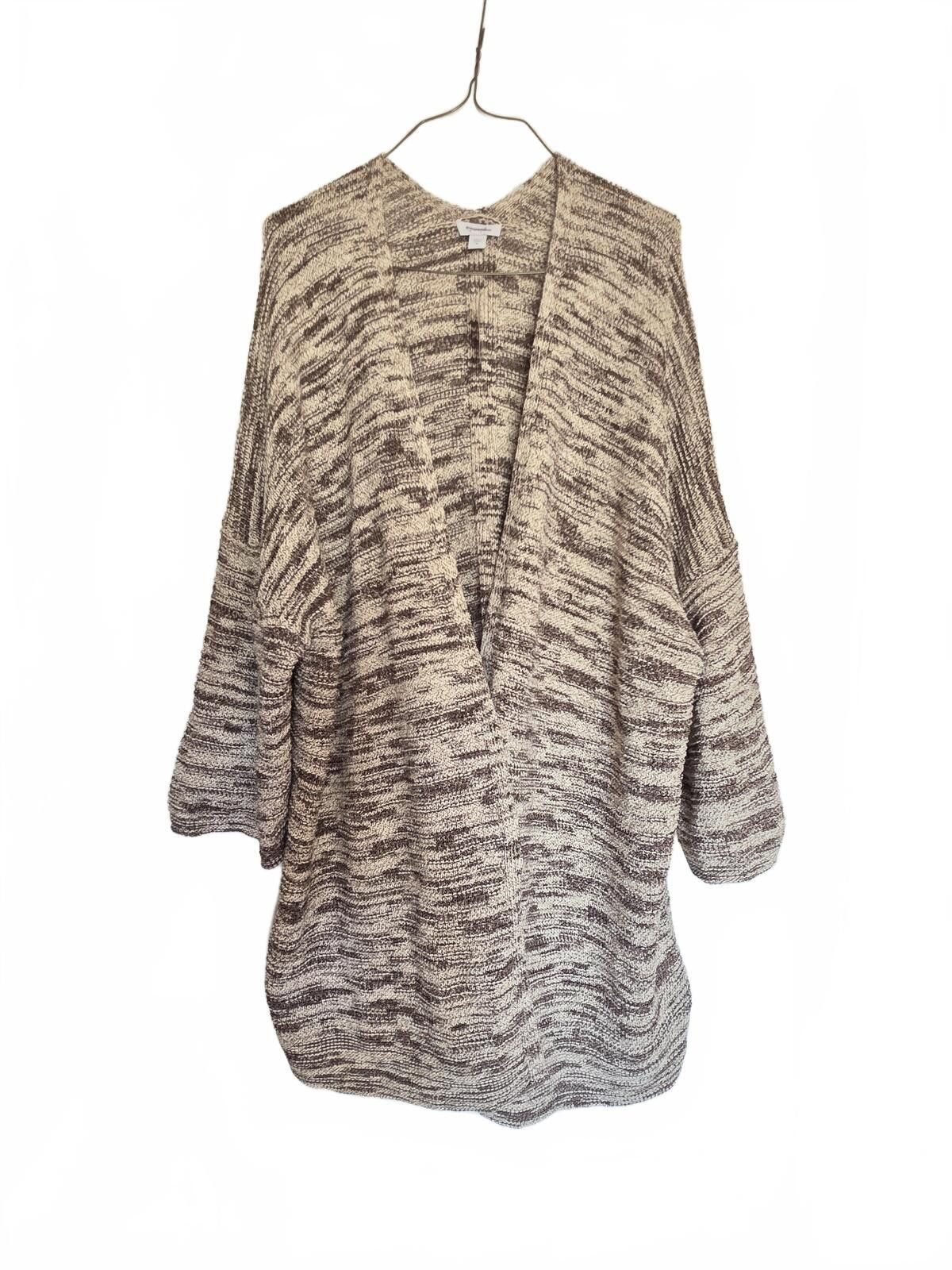 Other J. Jill XL Brown & Beige Knit Open Dolman Cardigan Sweater Size XL / US 12-14 / IT 48-50 - 2 Thumbnail