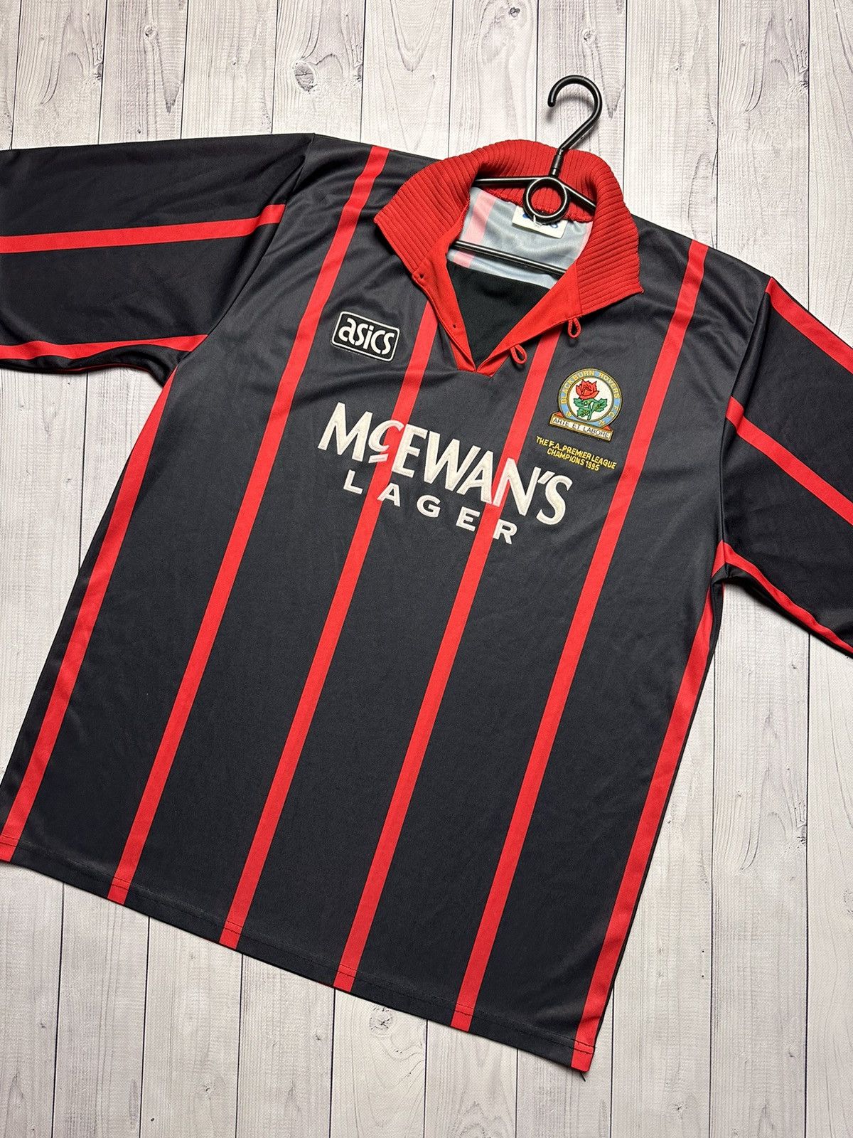 Vintage Blackburn rovers soccer jersey asics away rare 1995