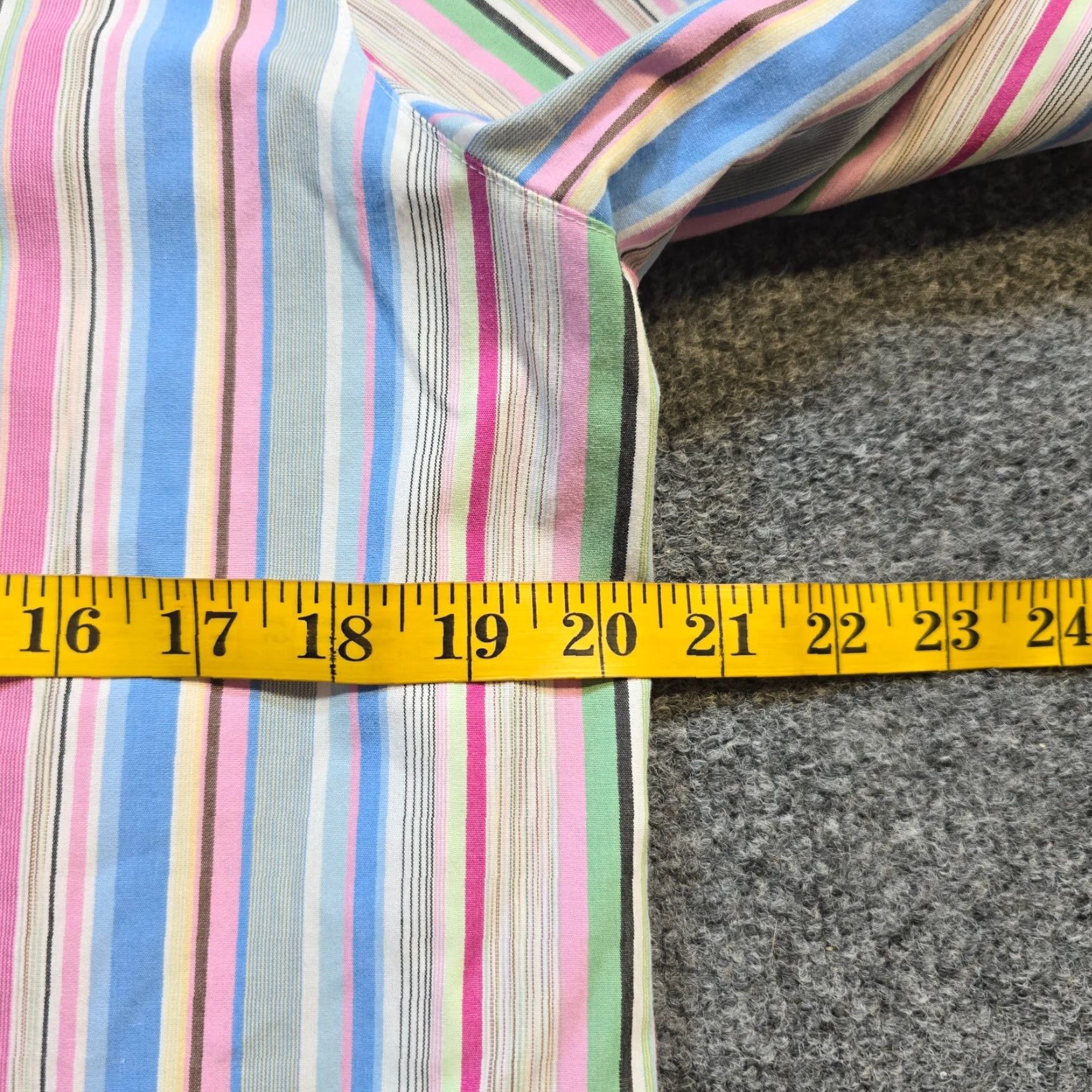 Vintage Foxcroft Womens Blouse Shirt 12 Pink Blue Striped No Iron Button Long Sleeve Casual Career Size XL / US 12-14 / IT 48-50 - 5 Thumbnail