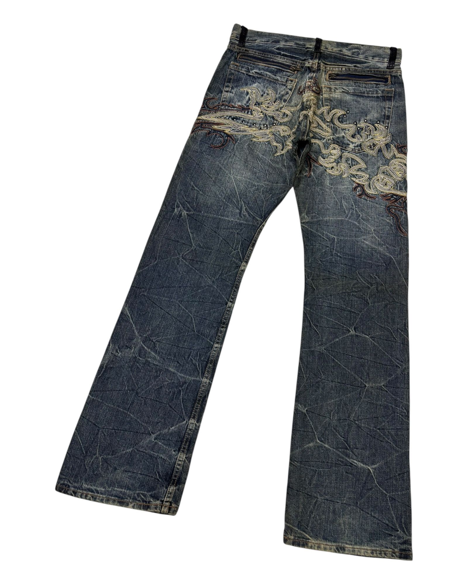If Six Was Nine Flare Jeans Japanese Brand Snake Skin Embroidery Jeans Size US 32 / EU 48 - 6 Thumbnail