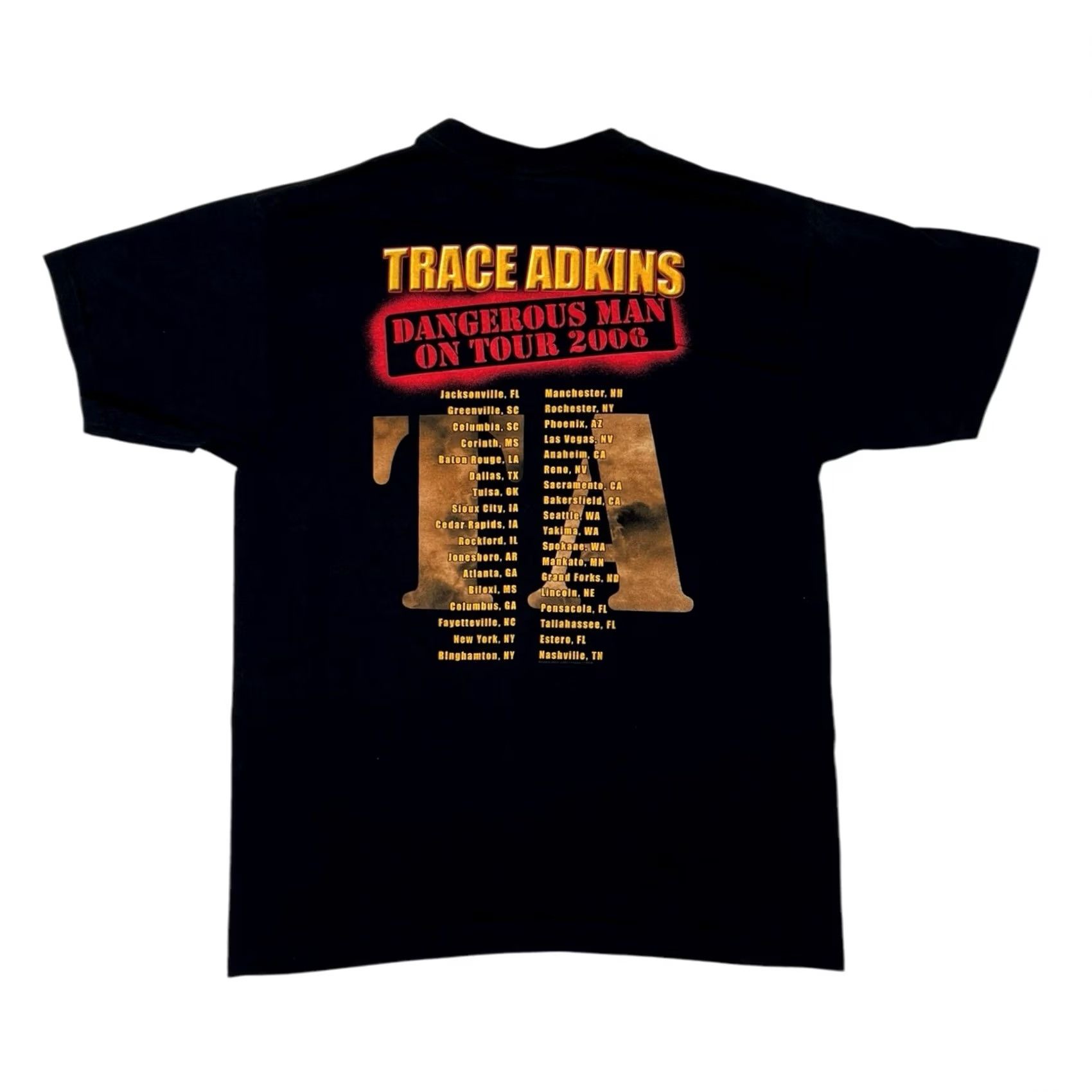 Anvil VINTAGE Trace Adkins "Dangerous Man" On Tour Concert Tour 2006 T-Shirt L Black Cotton Crew Neck Short Sleeve Men Cowboy Music Double-Sided Mens Size US L / EU 52-54 / 3 - 3 Thumbnail