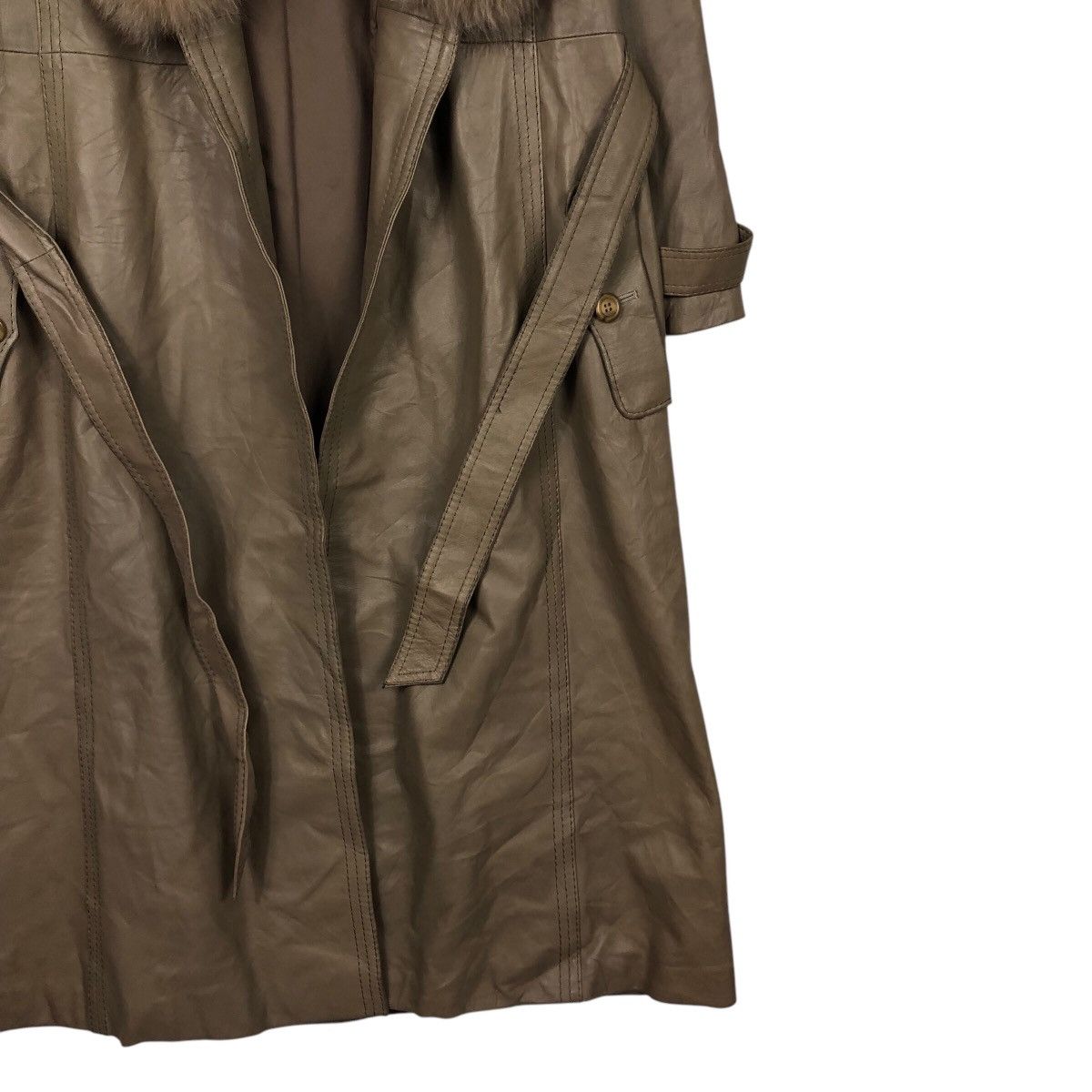 Japanese Brand 📌Vintage Long Leather Jacket Partina Double Breast Fur Size US M / EU 48-50 / 2 - 7 Thumbnail