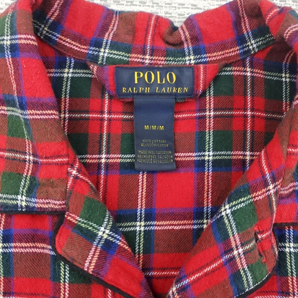 Polo Ralph Lauren Polo Ralph Lauren Mens Medium Plaid Pajama Sleepwear Button Up Shirt Cotton Size US M / EU 48-50 / 2 - 5 Thumbnail