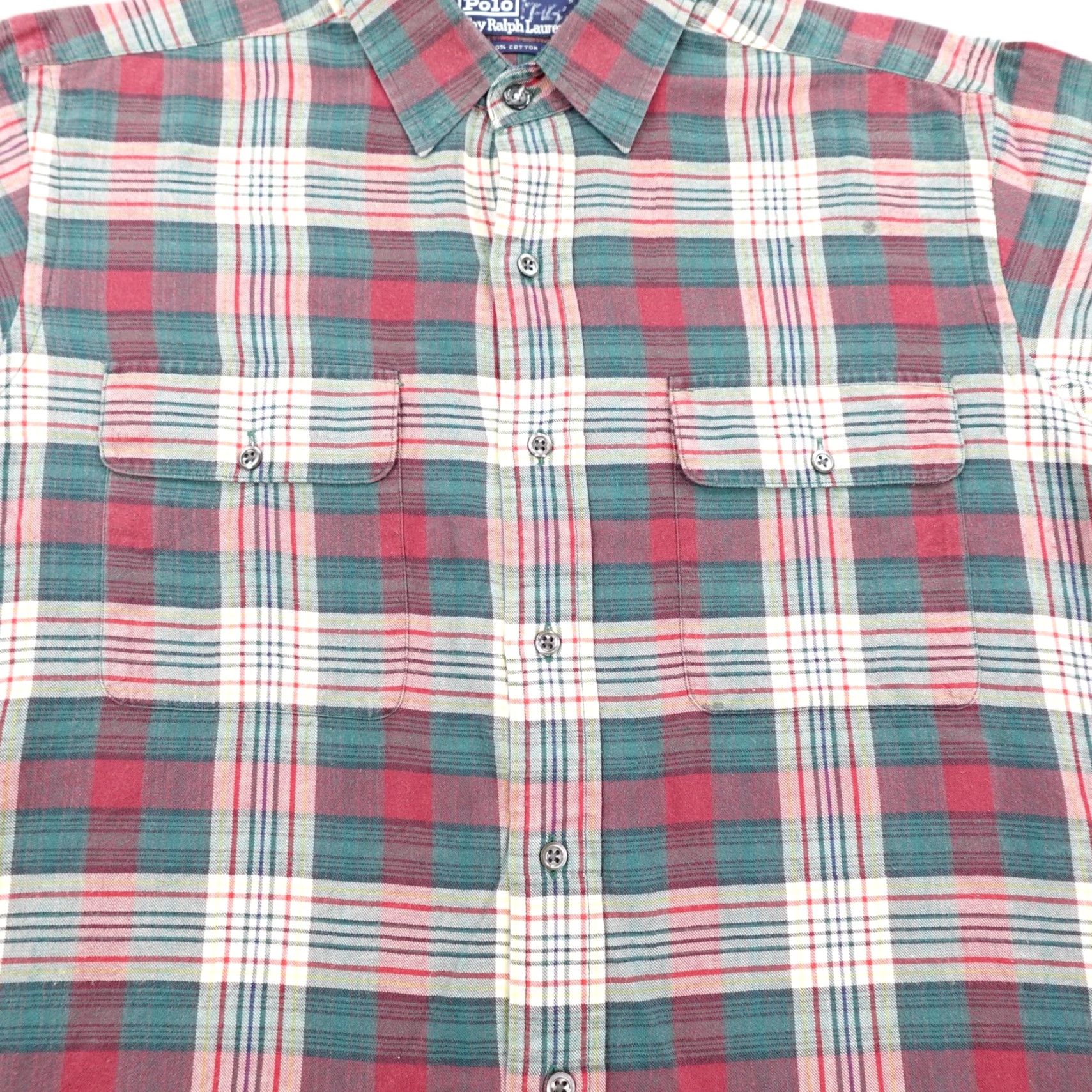 Polo Ralph Lauren VINTAGE Polo Ralph Lauren Button-Up Shirt Mens Medium Green Plaid Twill 90s Outdoor Size US M / EU 48-50 / 2 - 3 Thumbnail