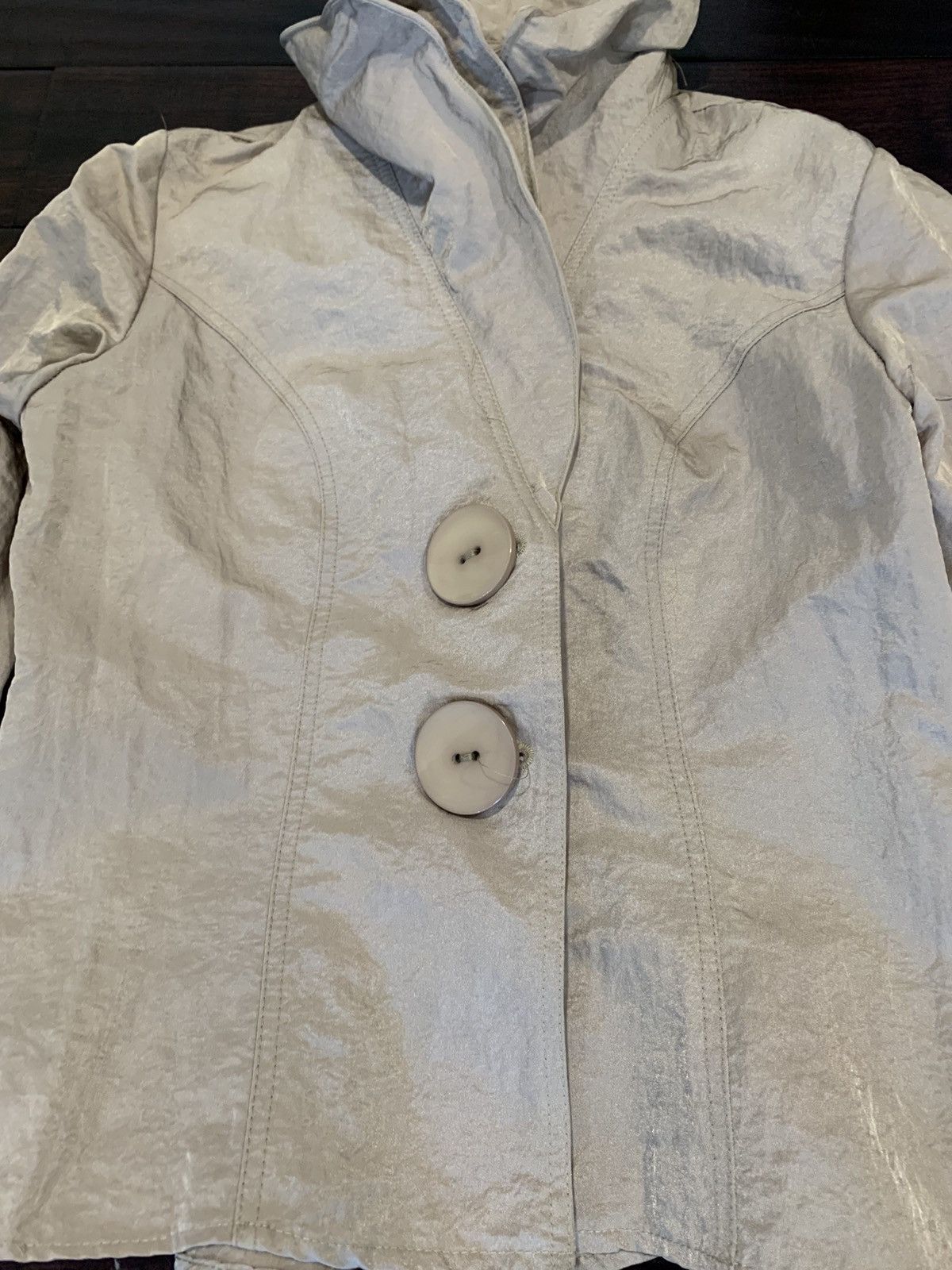 Vintage 90s womens nylon big button parka jacket Size S / US 4 / IT 40 - 2 Thumbnail