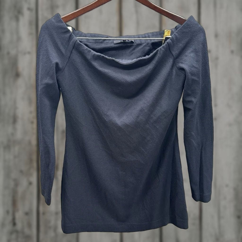 Tibi Tibi Women's Blouse S Chiffon Off Shoulder Black Vintage Quiet Luxury Bohemian Classic Satin Spring Summer Fall Winter Size S / US 4 / IT 40 - 1 Thumbnail