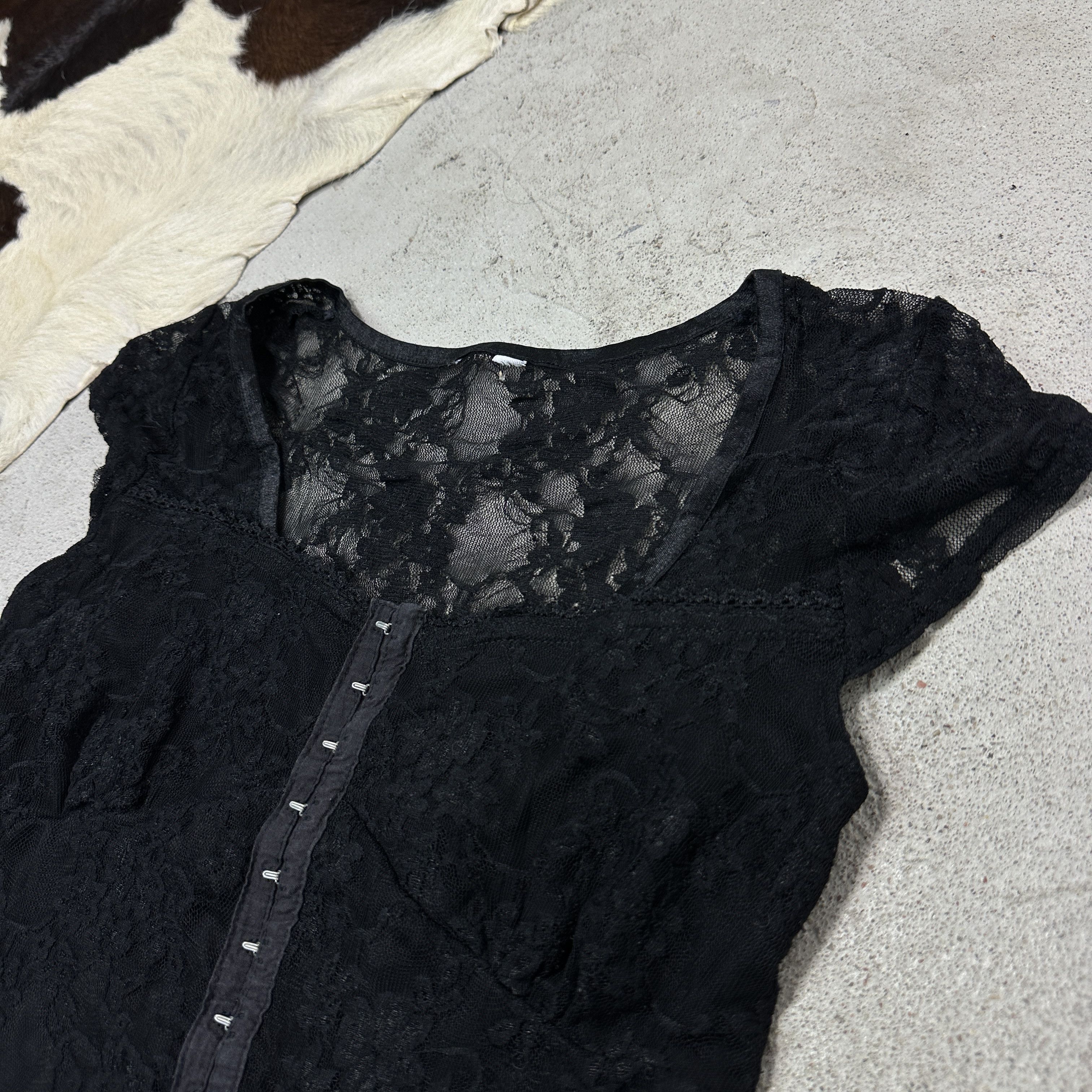 Vintage Vintage Avant Garde Sheer Lace Corset Top Y2K Size S / US 4 / IT 40 - 3 Thumbnail