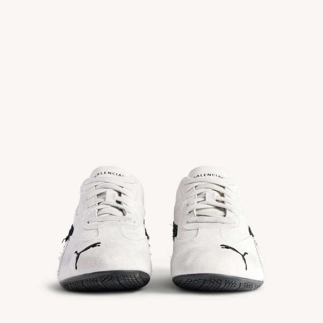 Balenciaga × Puma o1w1db10326 Speedcat Suede Sneakers in White/Black Size US 6 / EU 39 - 3 Thumbnail