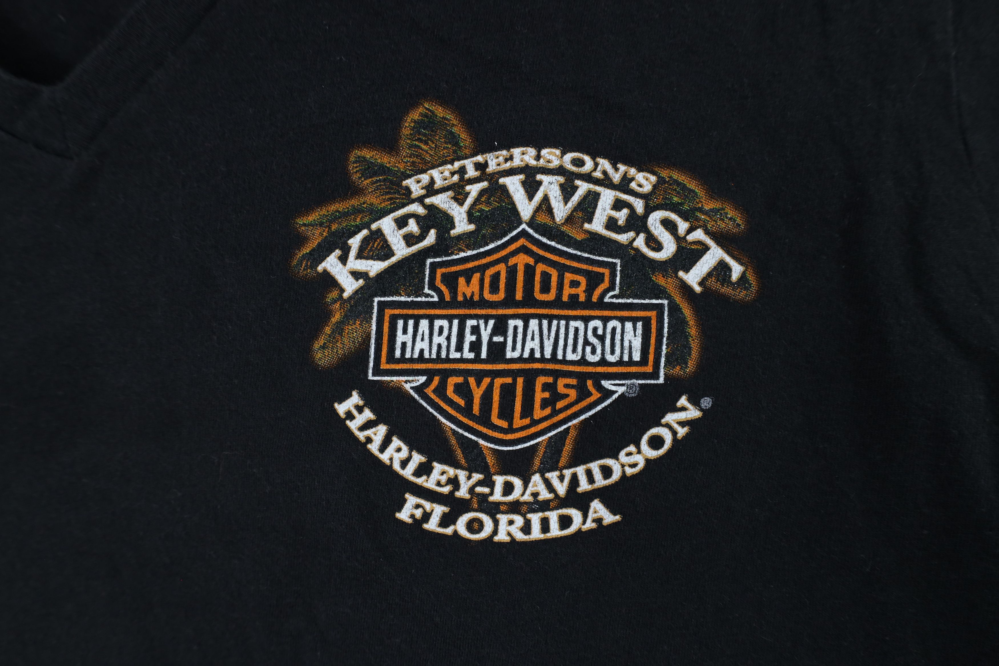 Harley Davidson × Vintage Y2K Harley Davidson Spell Key West Flordia V-Neck T-Shirt Size XXL / US 16-18 / IT 52-54 - 4 Thumbnail