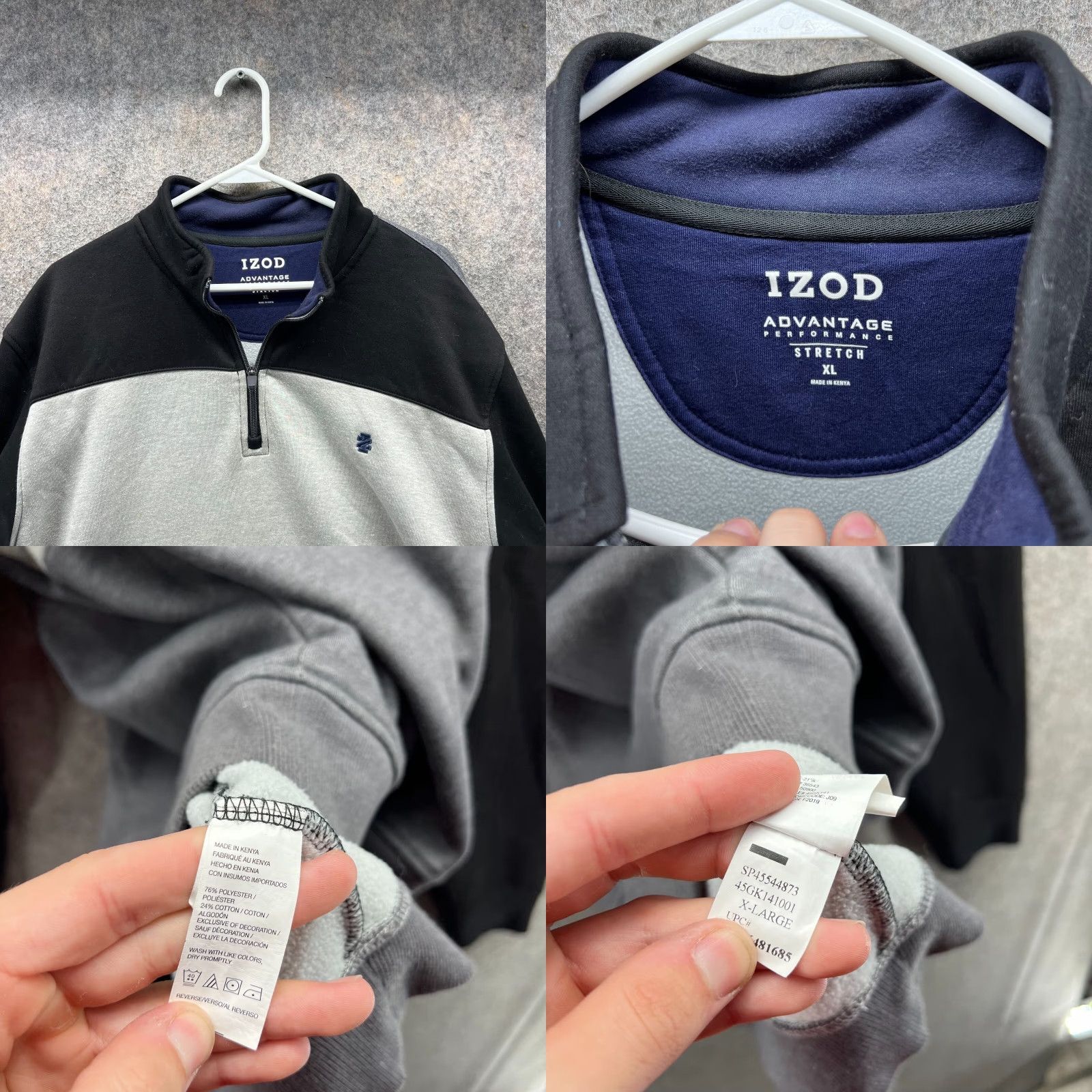 Izod VINTAGE Izod Sweater Mens XL Black Quarter Zip Pullover Advantage Performance Stretch Size US XL / EU 56 / 4 - 8 Thumbnail