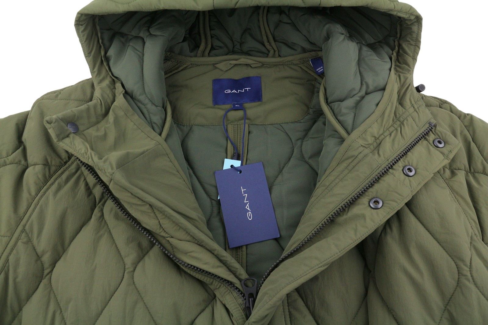 Gant QUILTED LONG XL Racing Green Hooded Jacket 87269 Size US XL / EU 56 / 4 - 6 Thumbnail