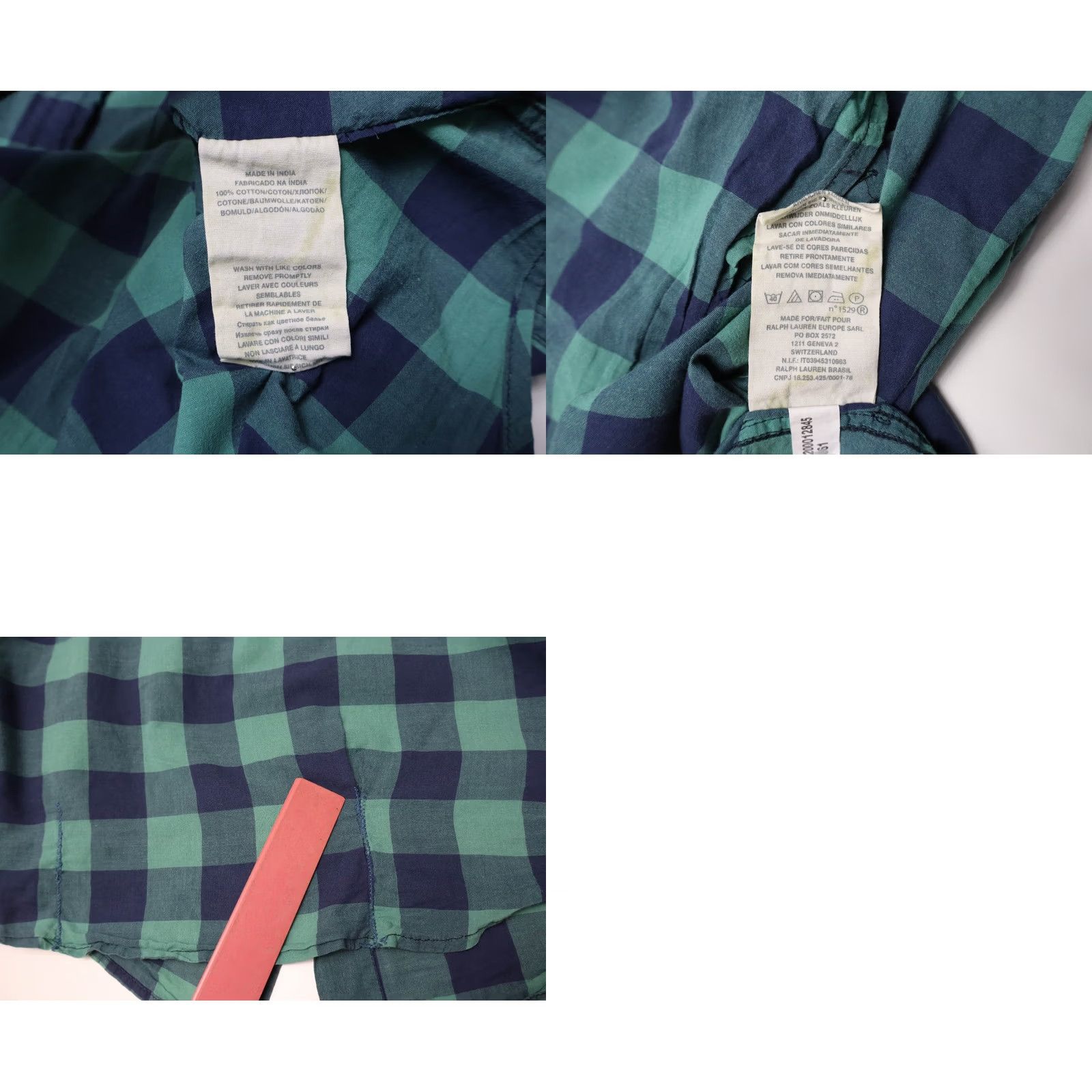 Vintage DENIM & SUPPLY RALPH LAUREN Shirt Men's LARGE Blue Check Patched Pockets Shirt Size US L / EU 52-54 / 3 - 8 Thumbnail