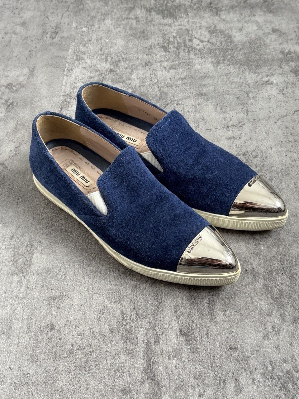 Miu Miu MIU MIU Metal Cap Toe Slip On Shoes Size US 6 / IT 36 - 1 Thumbnail