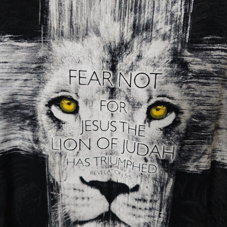 Other Christian T Shirt Mens Size 2XL Black Jesus Christ Lion Size US XXL / EU 58 / 5 - 2 Thumbnail